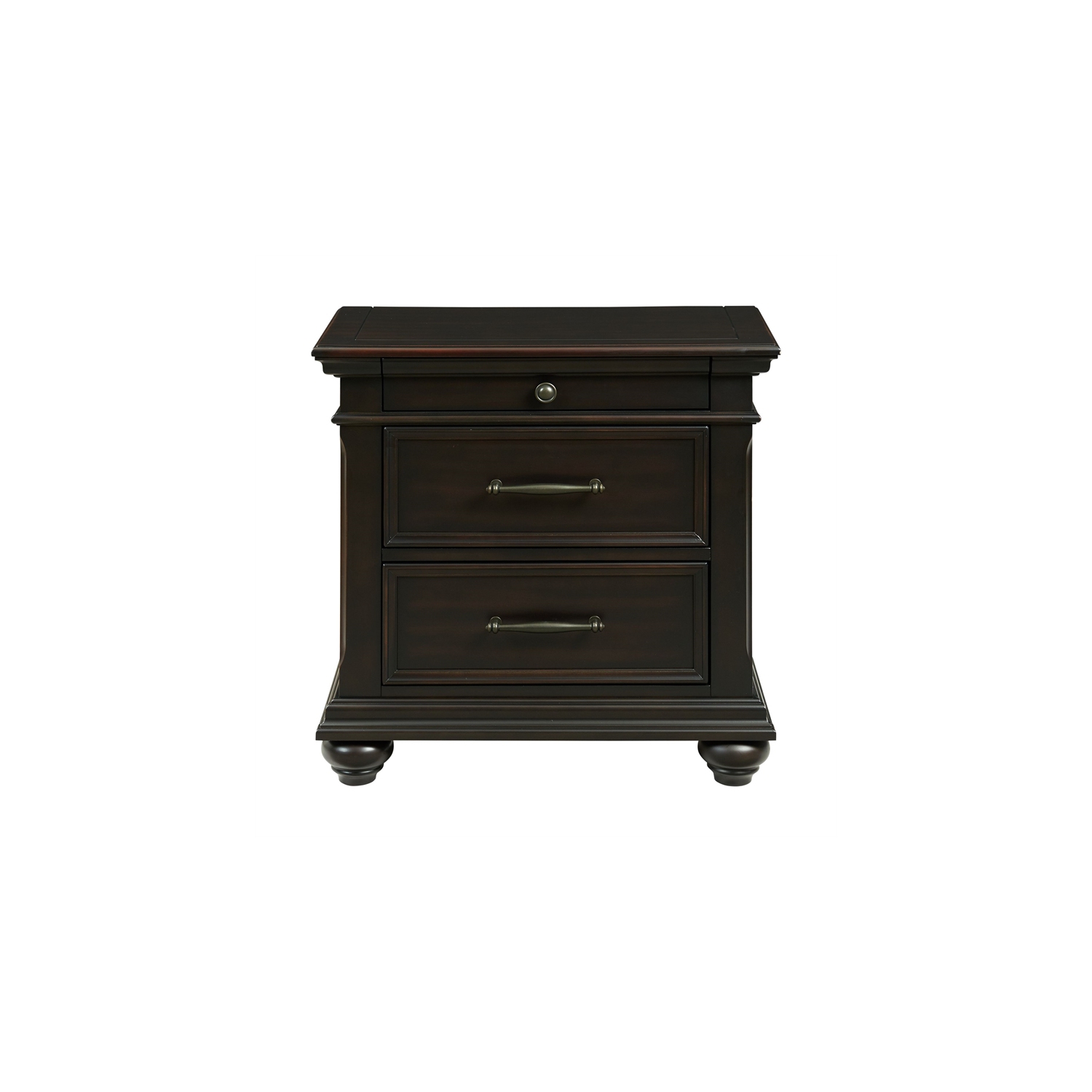 Table de chevet à 3 tiroirs Brooks de Picket House Furnishings avec ports USB - Noir