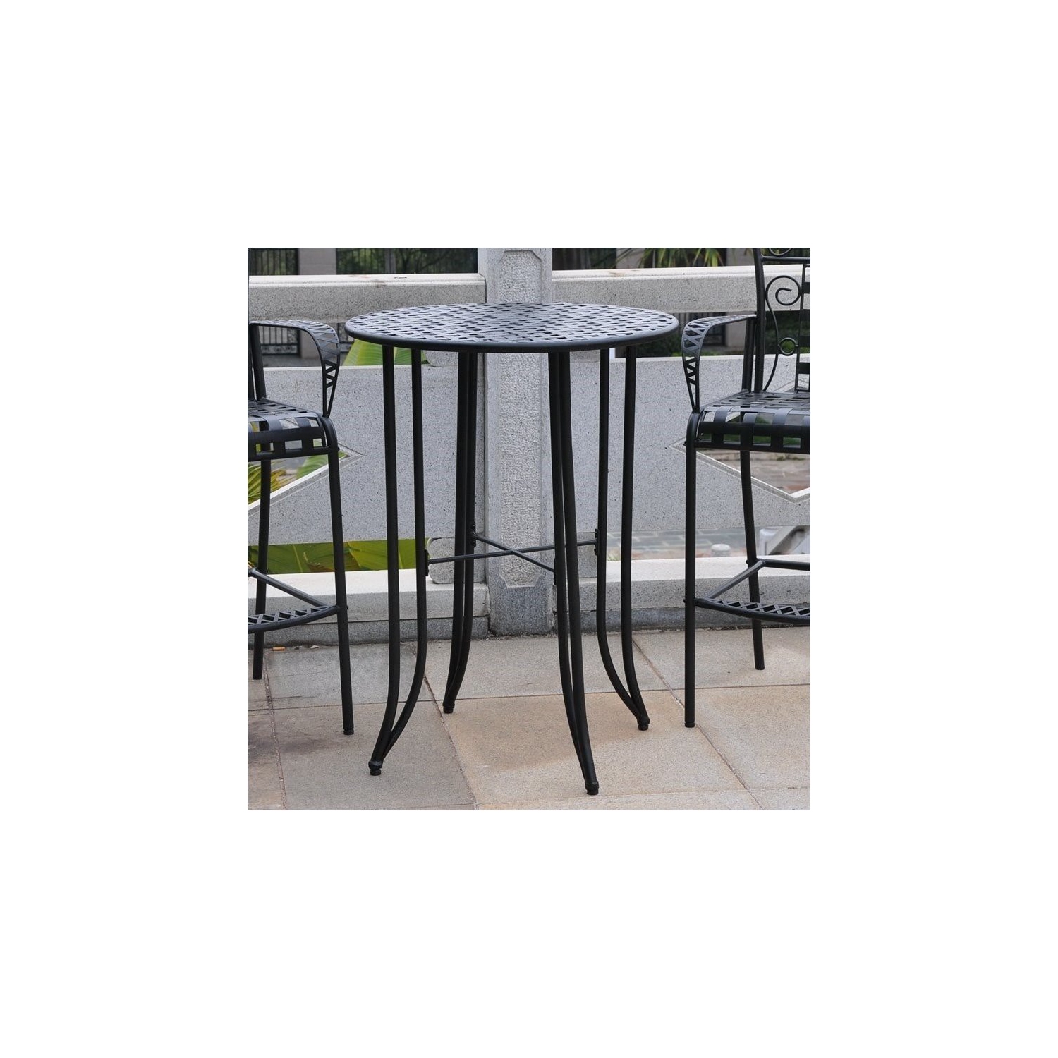 Pemberly Row 3-Piece Iron Patio Bar-height Bistro Set