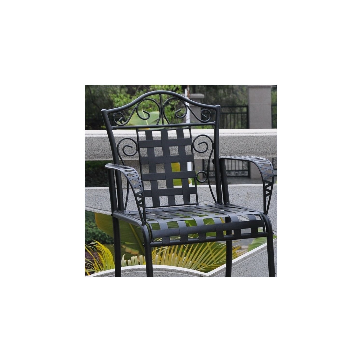 Pemberly Row 3-Piece Iron Patio Bar-height Bistro Set