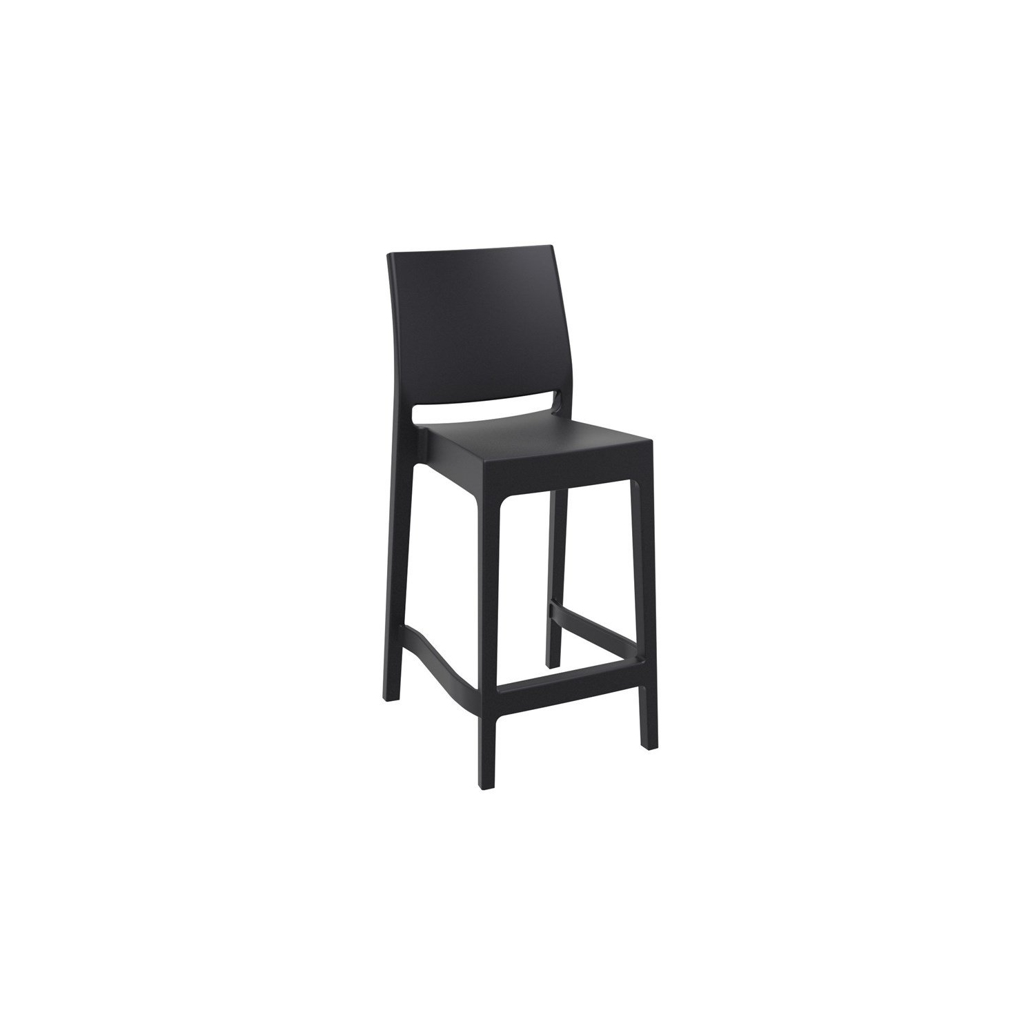 Tabouret de comptoir de 25.6 po en résine Siesta Maya de Compiia, noir