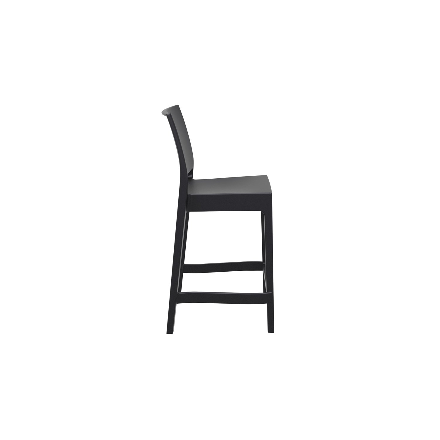 Tabouret de comptoir de 25.6 po en résine Siesta Maya de Compiia, noir