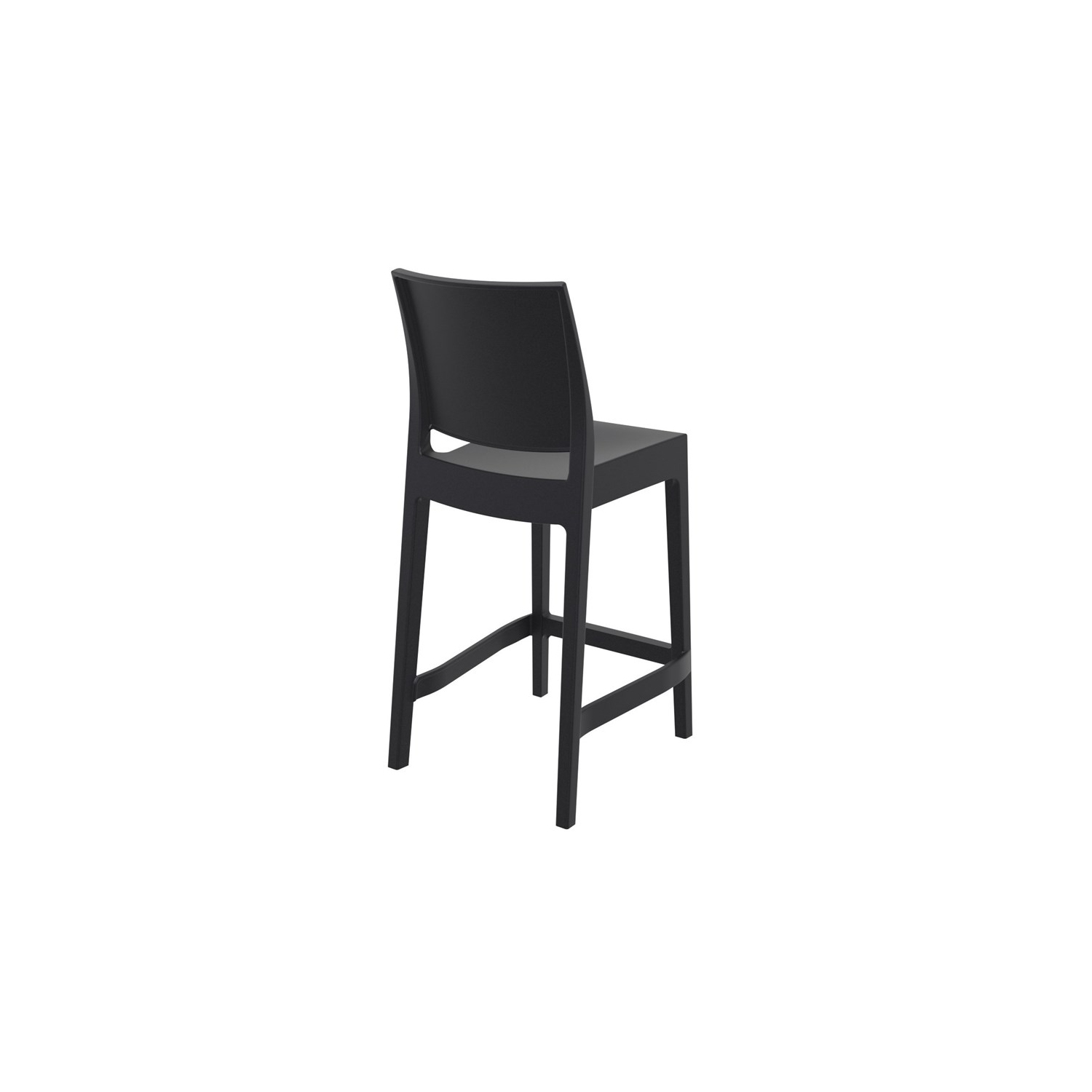 Tabouret de comptoir de 25.6 po en résine Siesta Maya de Compiia, noir