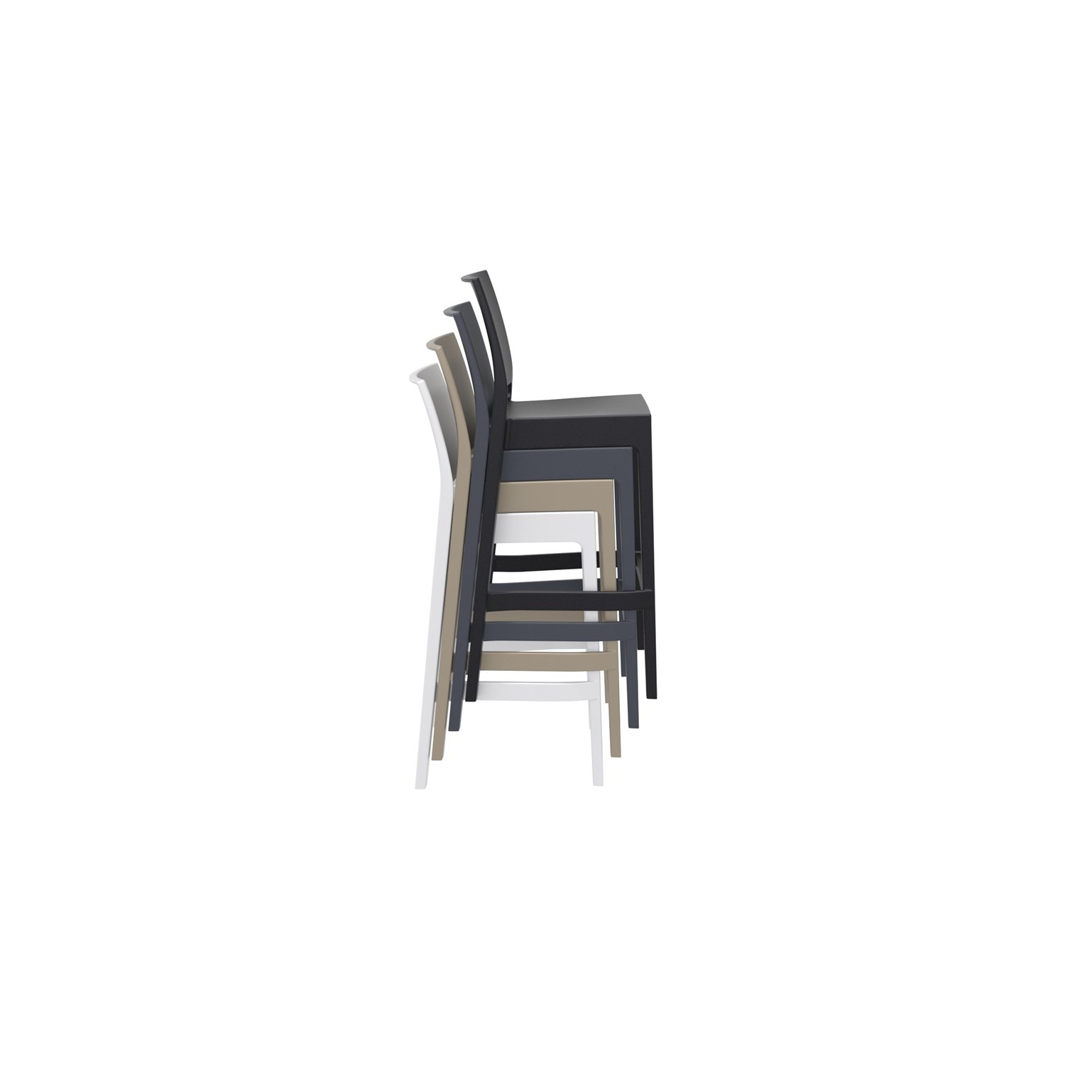 Tabouret de comptoir de 25.6 po en résine Siesta Maya de Compiia, noir