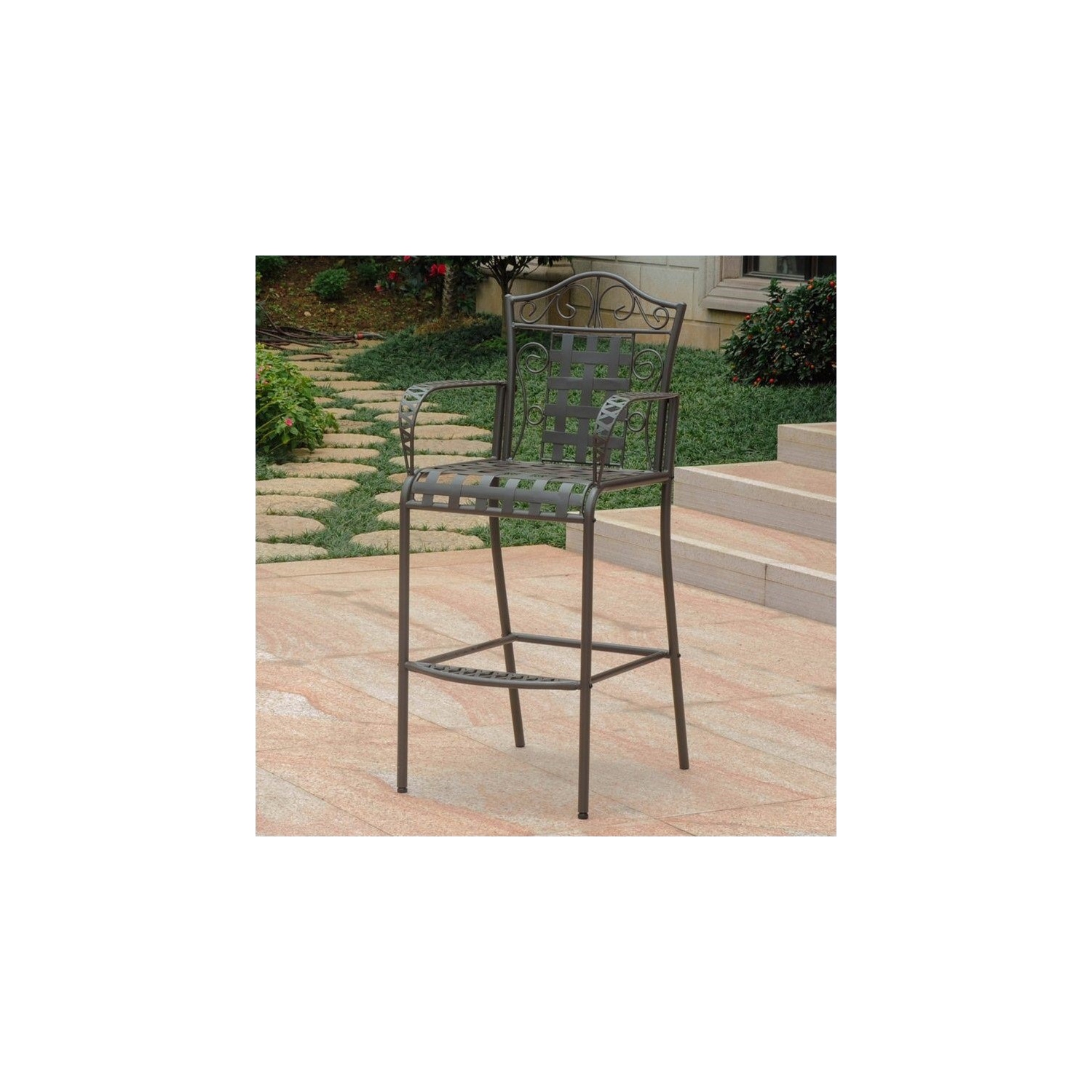 Tabouret de bar brun pour patio Pemberly Row