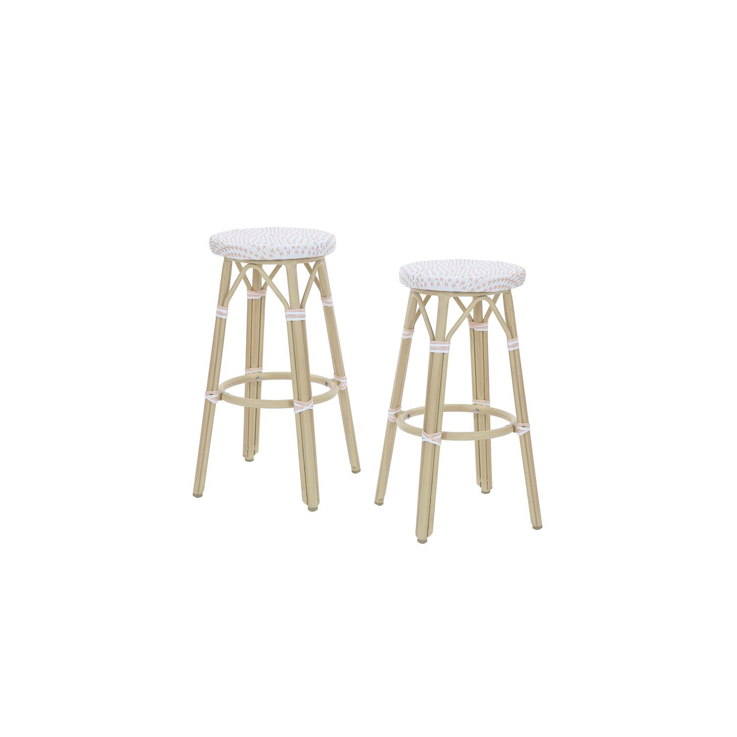 Tabouret de bar de patio en aluminium de 30 po Binde Furniture of America en blanc