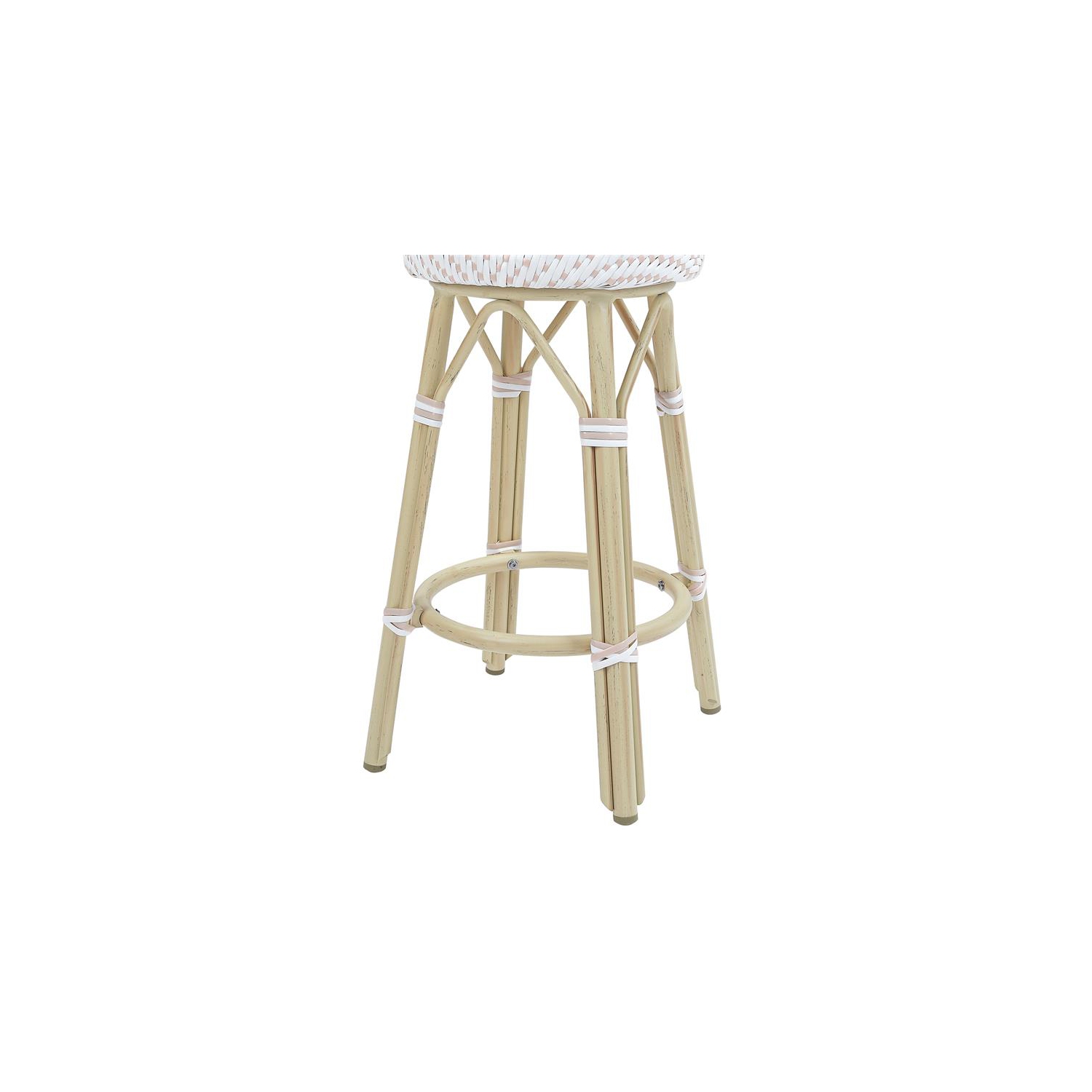 Tabouret de bar de patio en aluminium de 30 po Binde Furniture of America en blanc