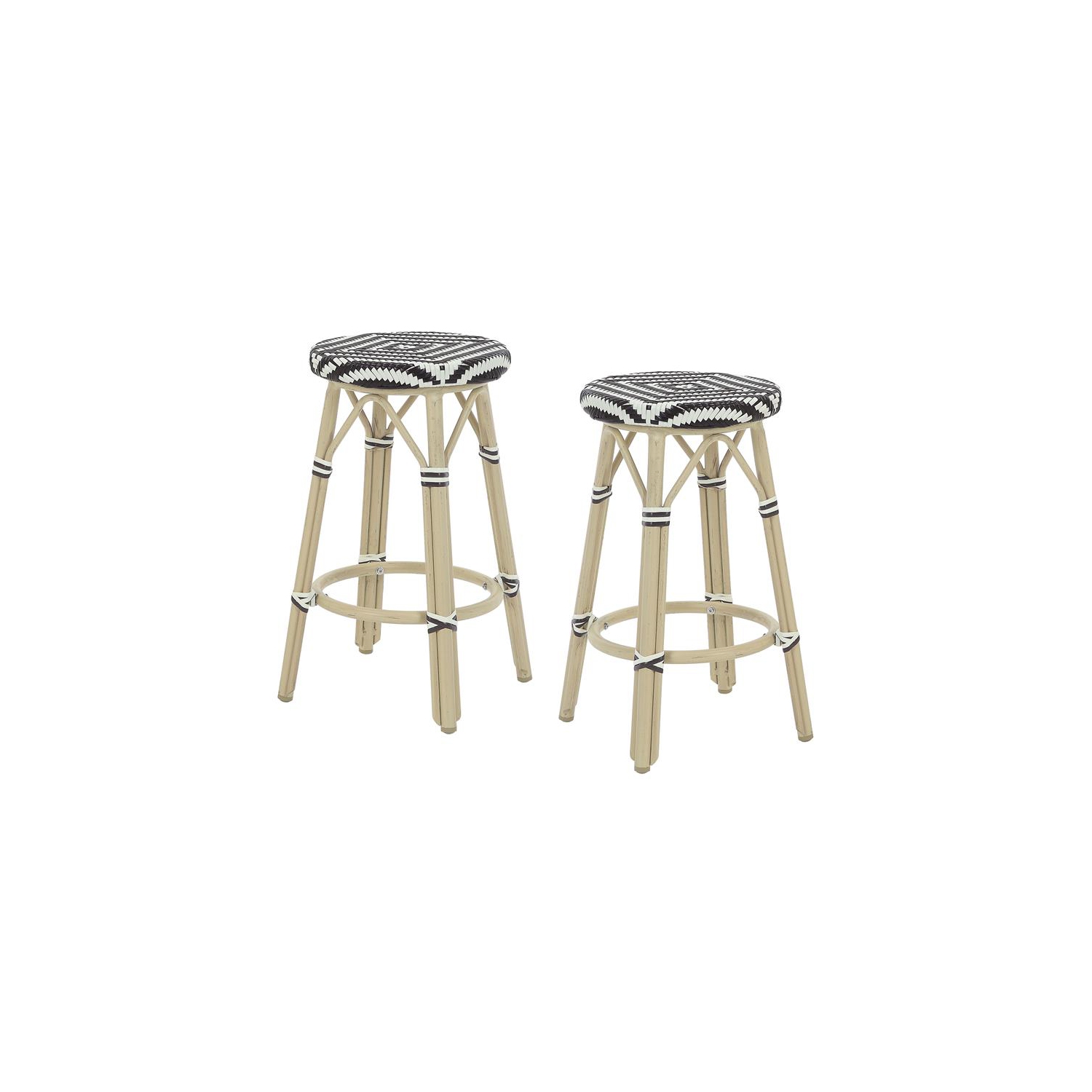 Furniture of America Binde Aluminum 26-inch Patio Barstool in Brown