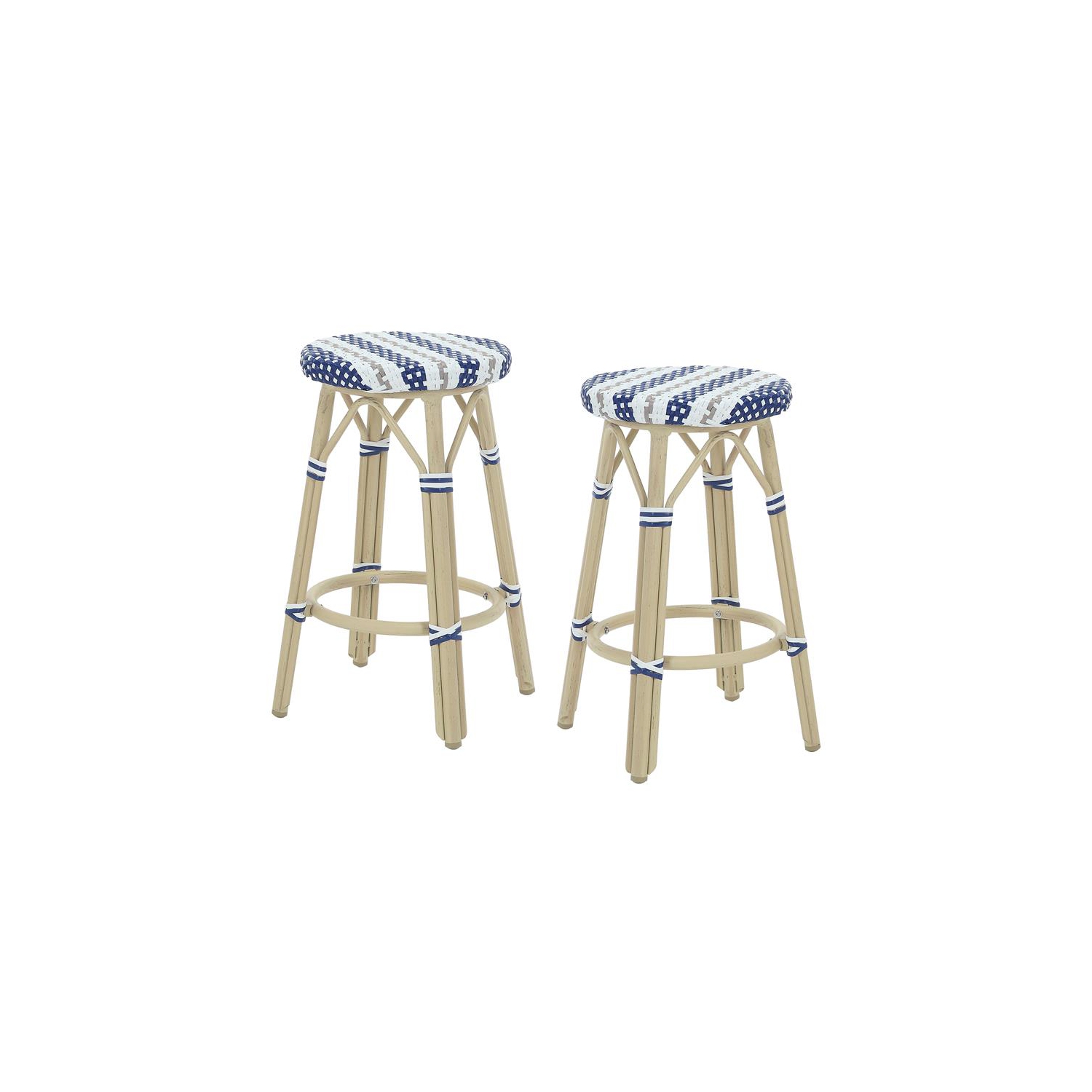 Furniture of America Binde Aluminum 26-inch Patio Barstool in Navy