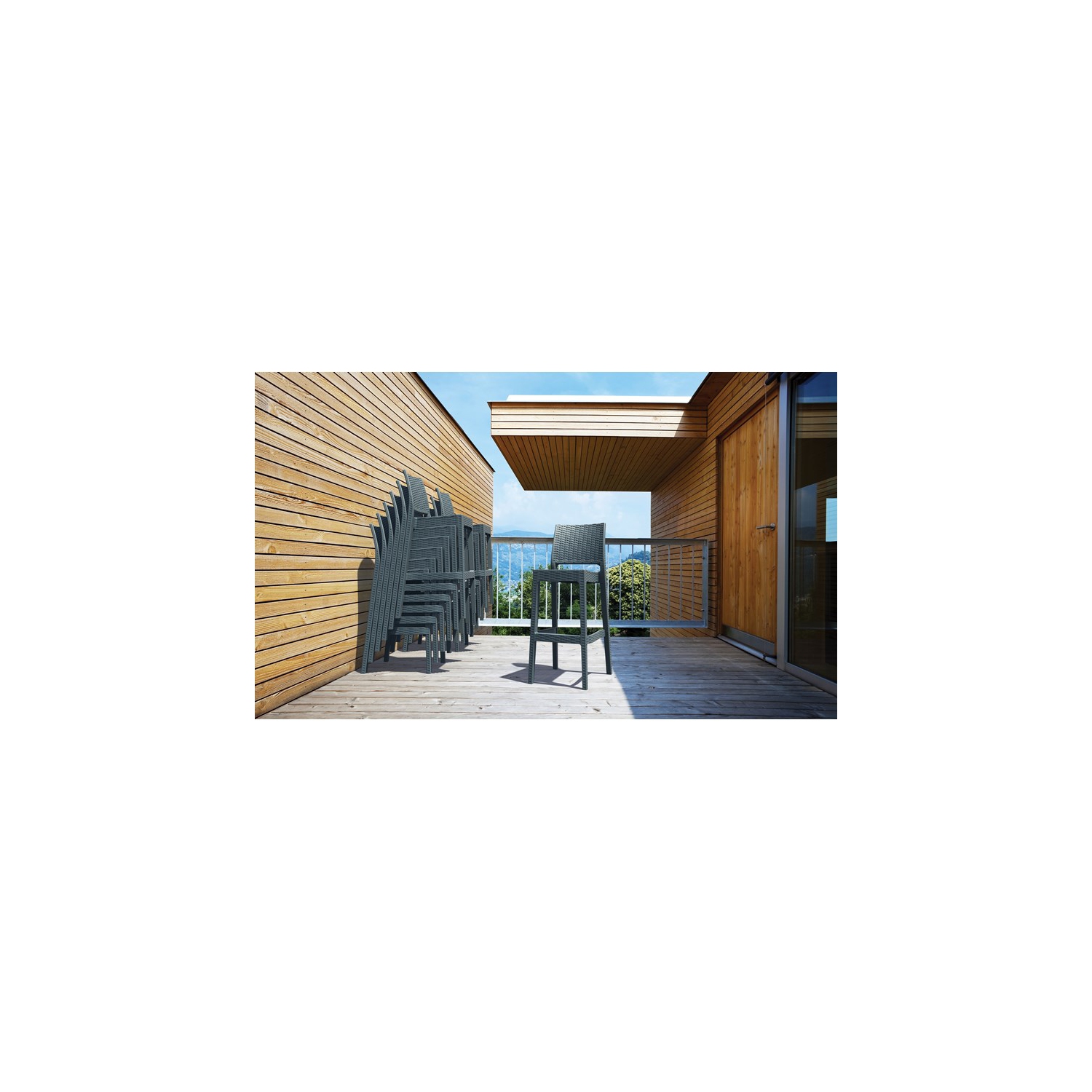 Tabouret de bar Siesta Jamaica en gris foncé de 29.5 po de Compiia