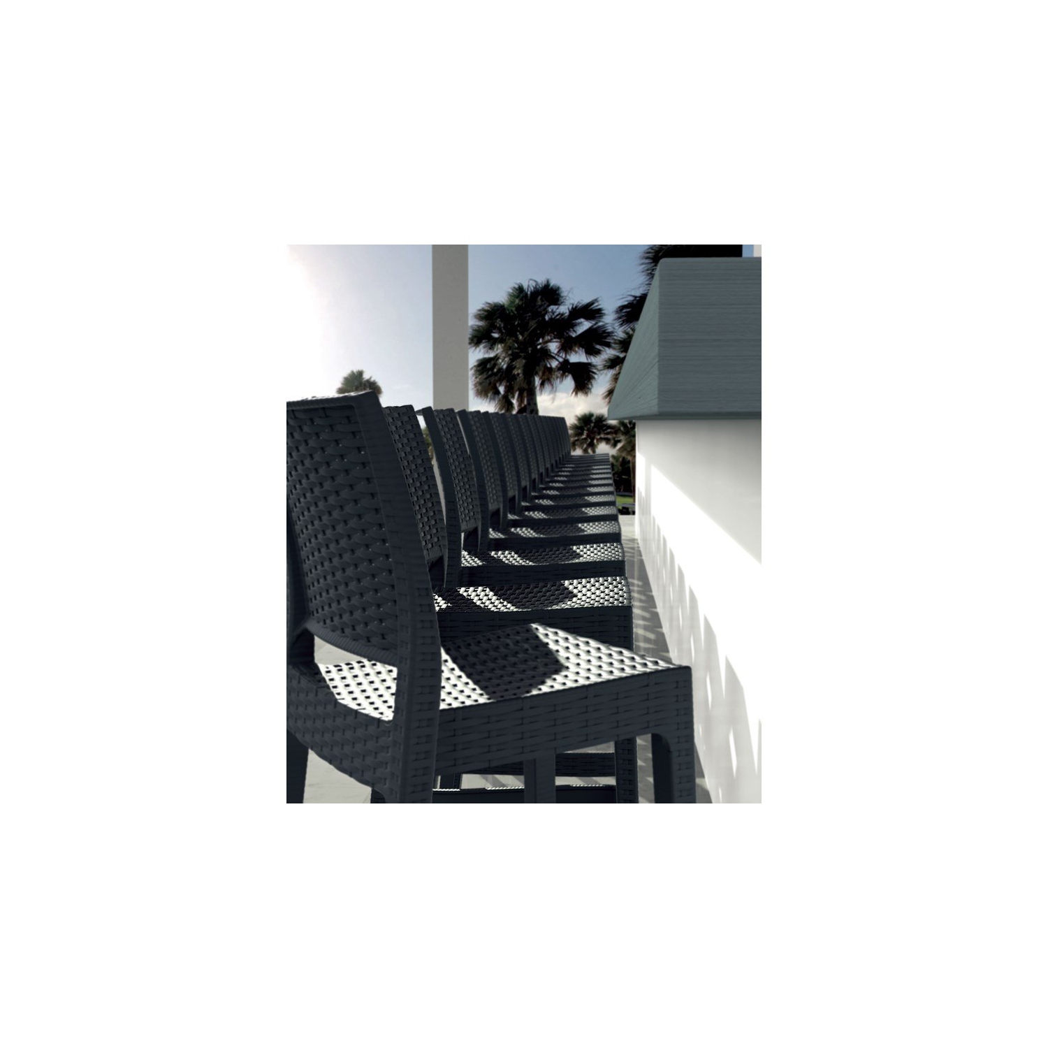 Tabouret de bar Siesta Jamaica en gris foncé de 29.5 po de Compiia