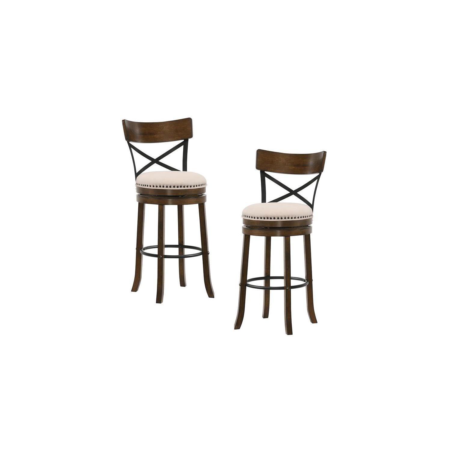 Furniture of America Shae Wood Swivel 29" Barstool in Live Edge Oak