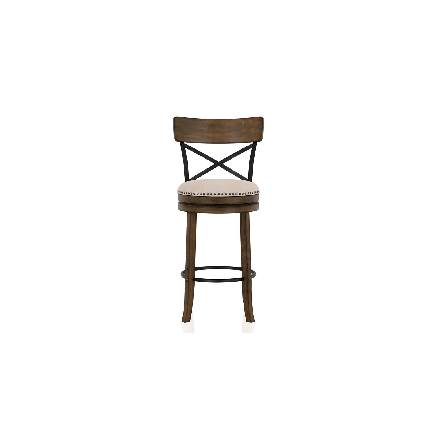 Furniture of America Shae Wood Swivel 29" Barstool in Live Edge Oak