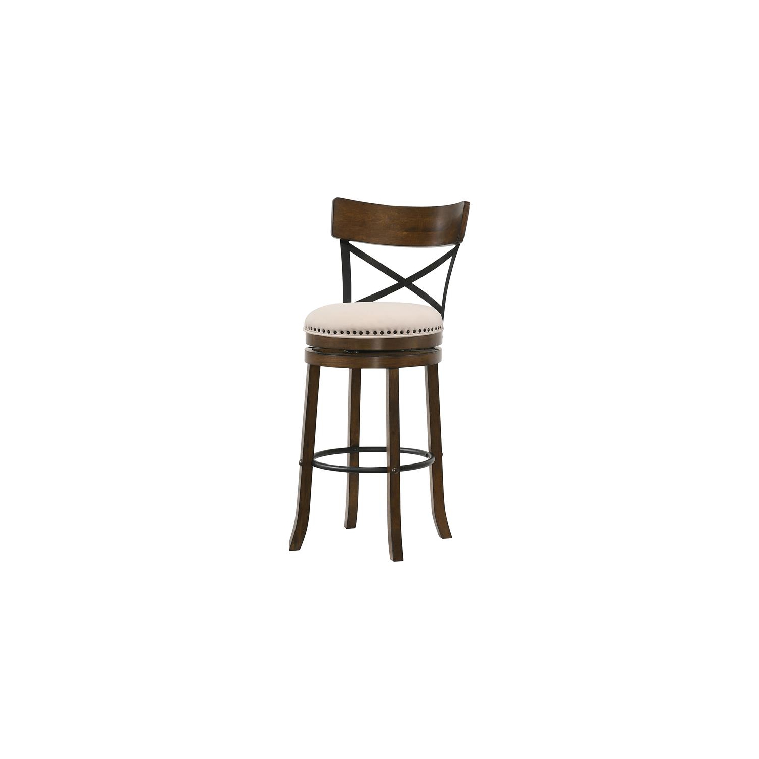 Furniture of America Shae Wood Swivel 29" Barstool in Live Edge Oak