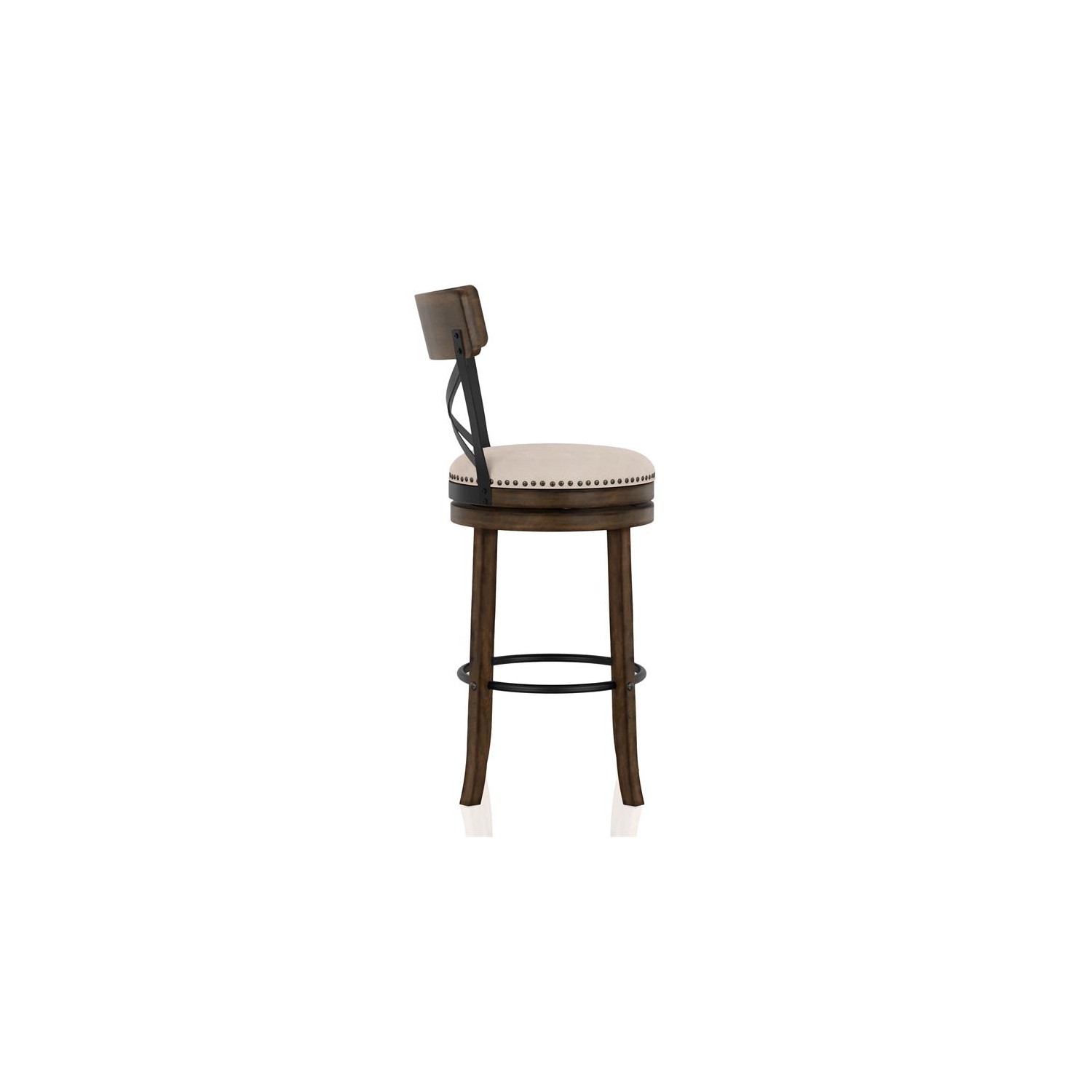 Furniture of America Shae Wood Swivel 29" Barstool in Live Edge Oak