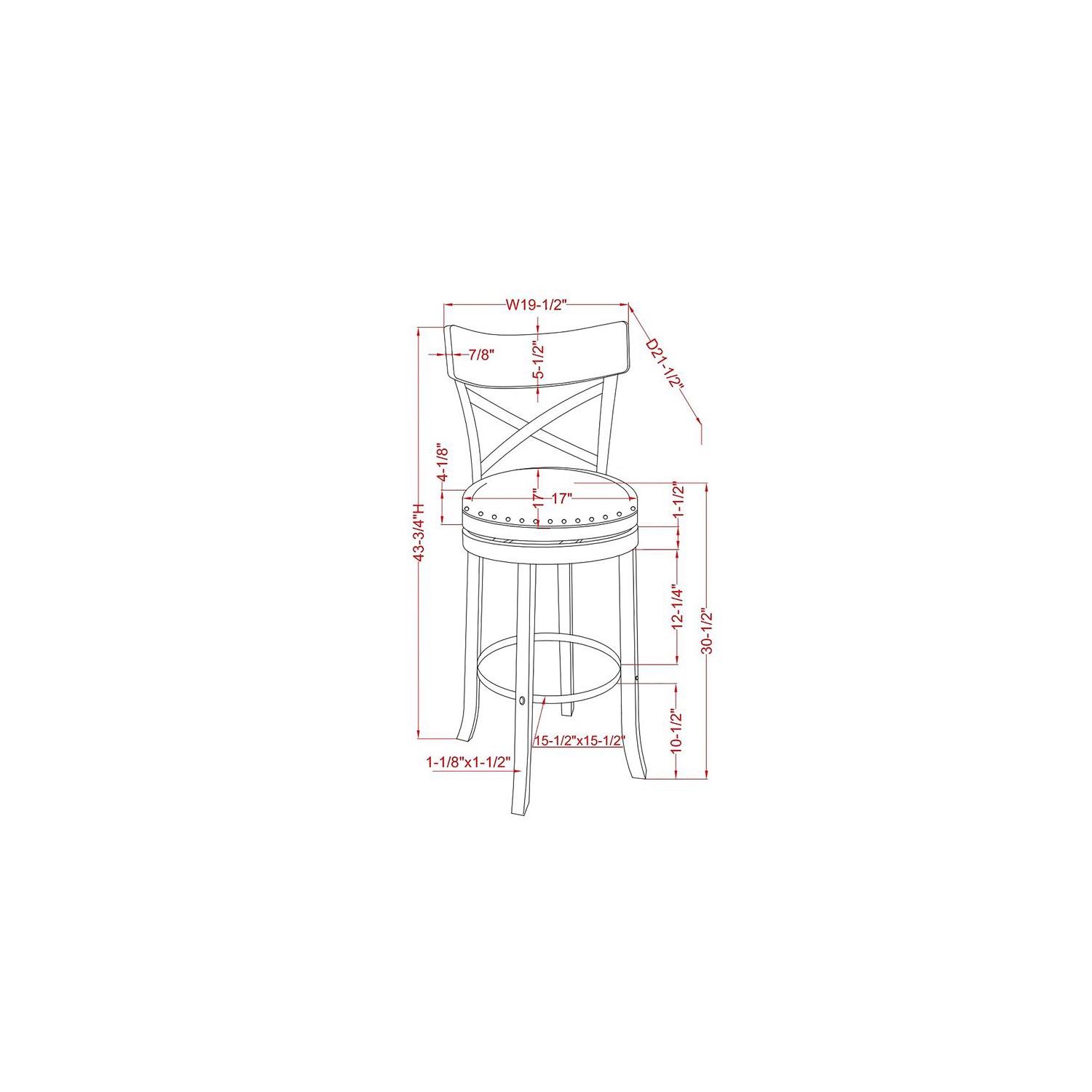 Furniture of America Shae Wood Swivel 29" Barstool in Live Edge Oak