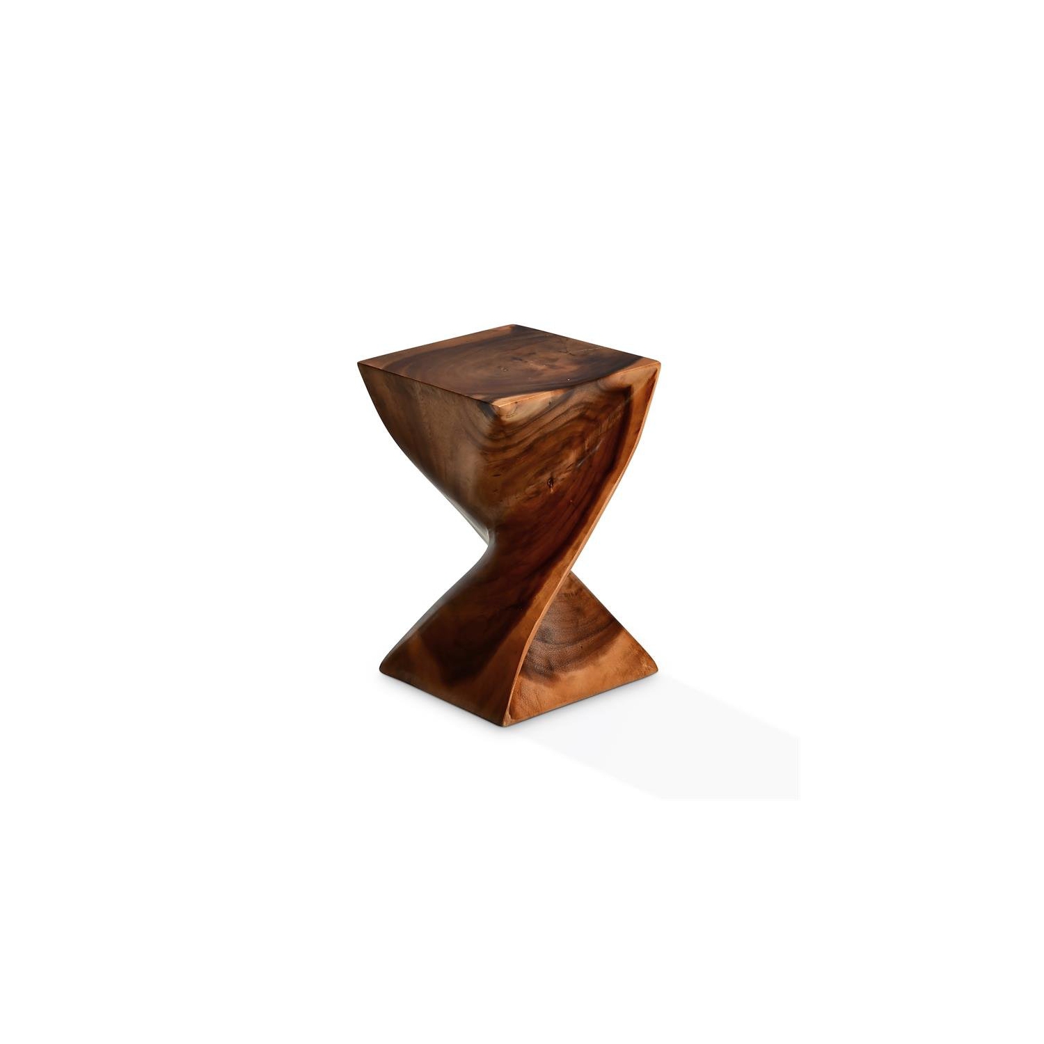 Paloma Natural Brown Wood Glaze Accent Side Table