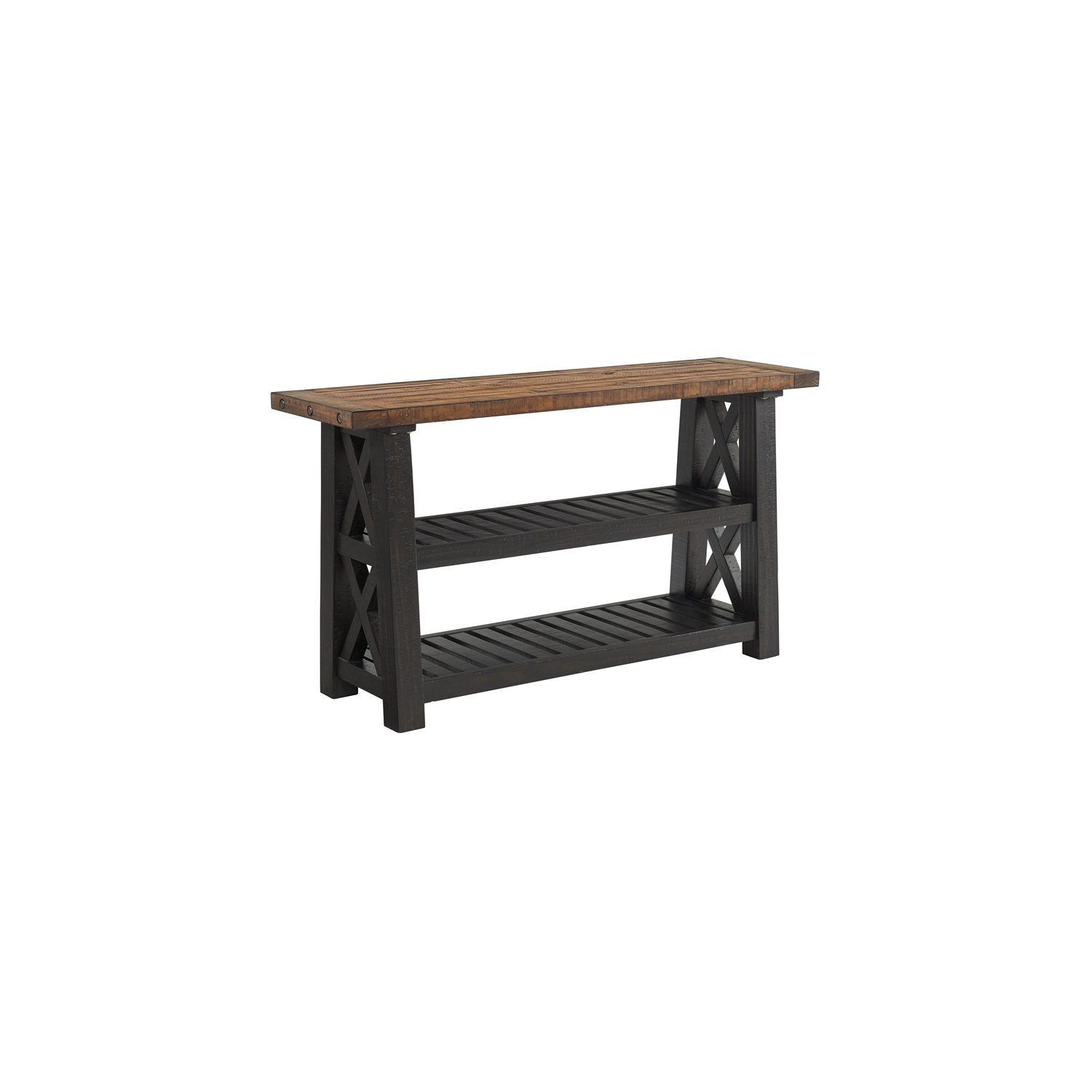 Martin Svensson Home Bolton 55" Solid Wood Sofa Table Black Stain and Natural