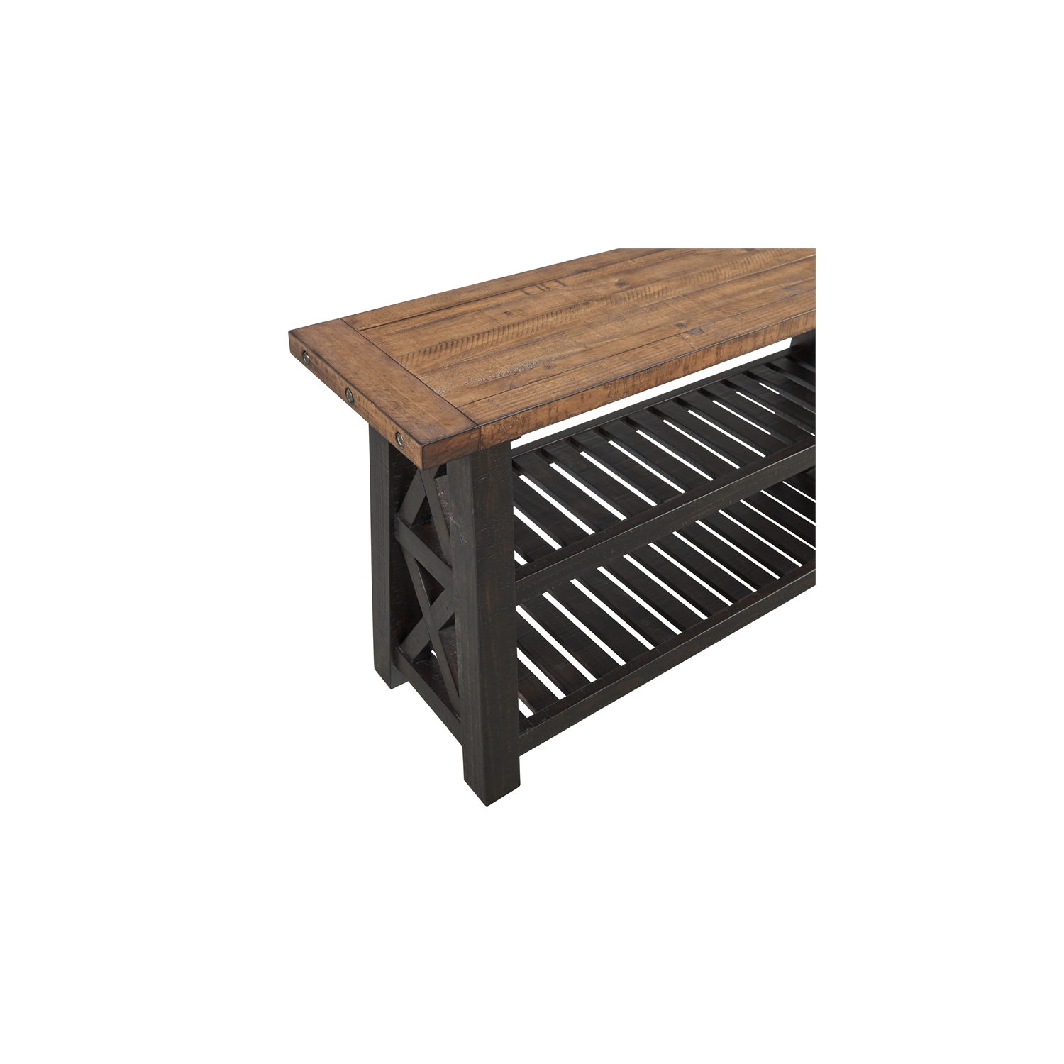 Martin Svensson Home Bolton 55" Solid Wood Sofa Table Black Stain and Natural