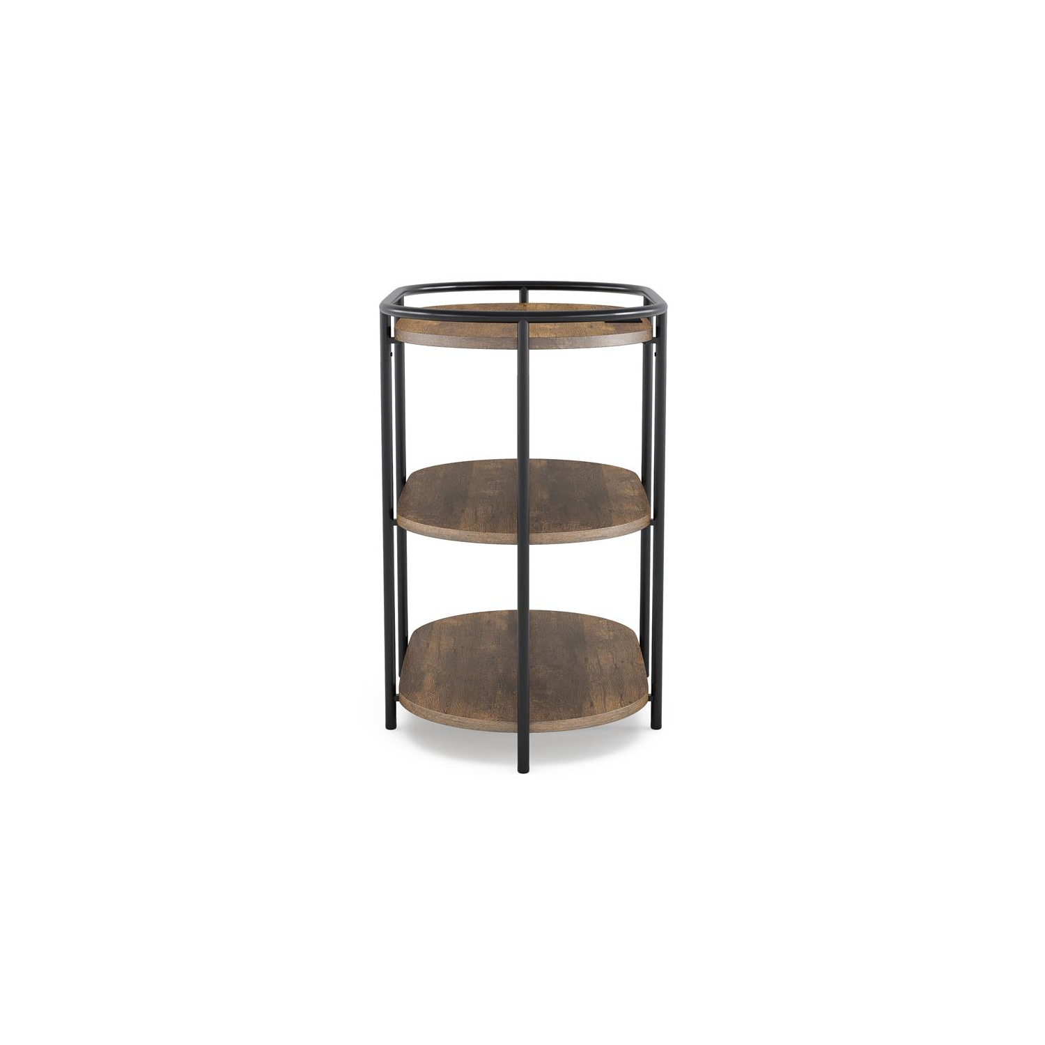 Furniture of America Preton Rustic Metal Side Table with USB in Matte Black