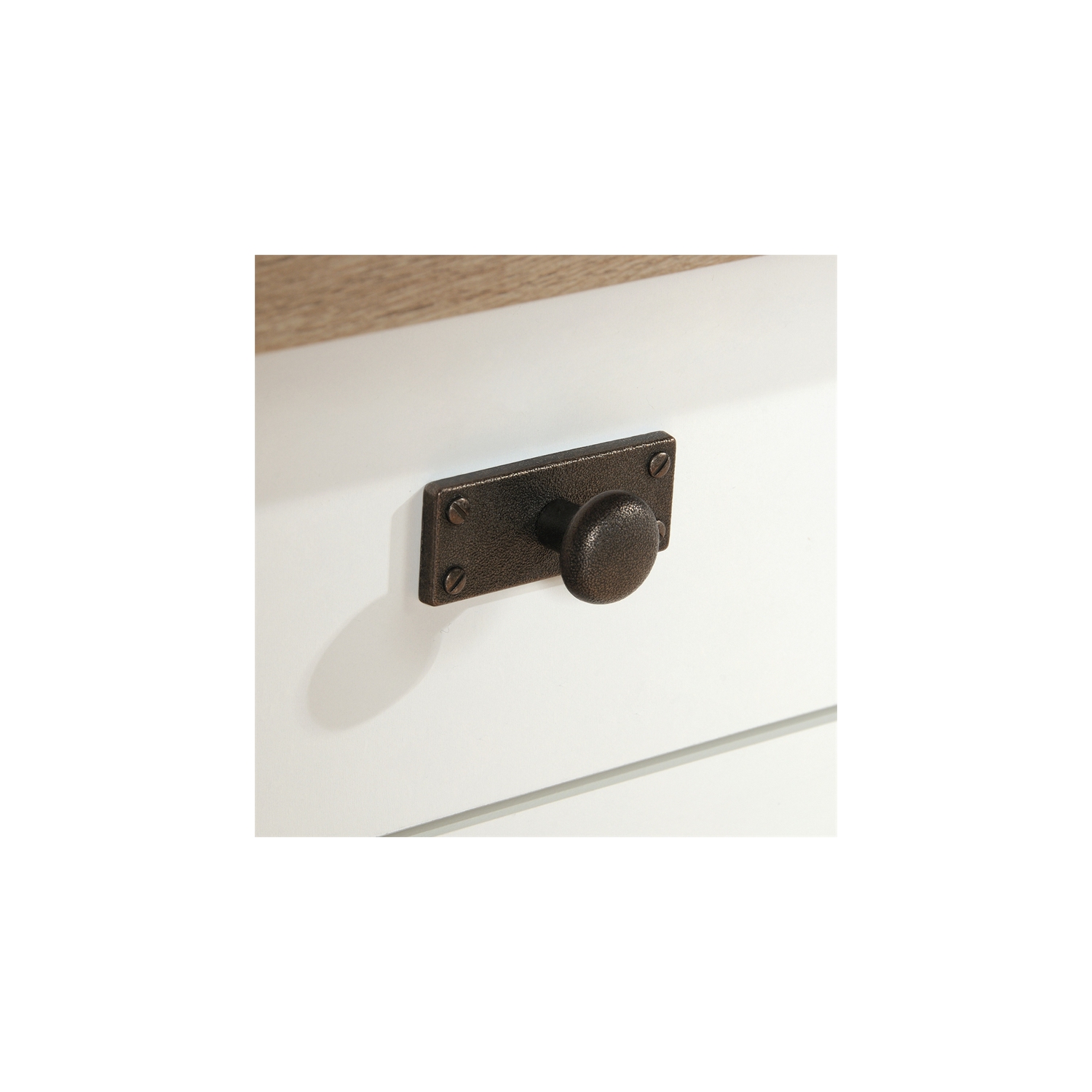 Pemberly Row Engineered Wood L-Shaped Home Office Desk in Soft White