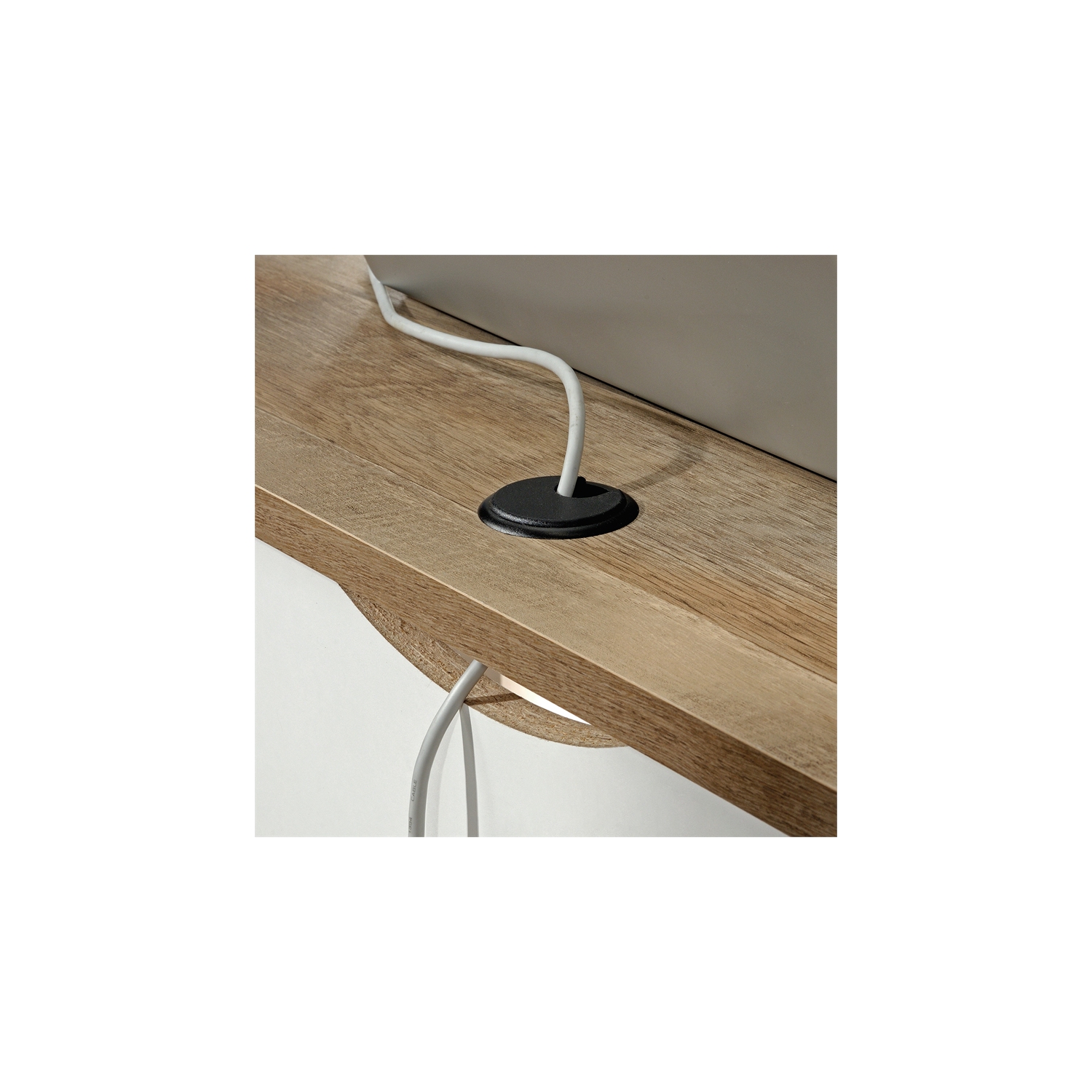 Pemberly Row Engineered Wood L-Shaped Home Office Desk in Soft White