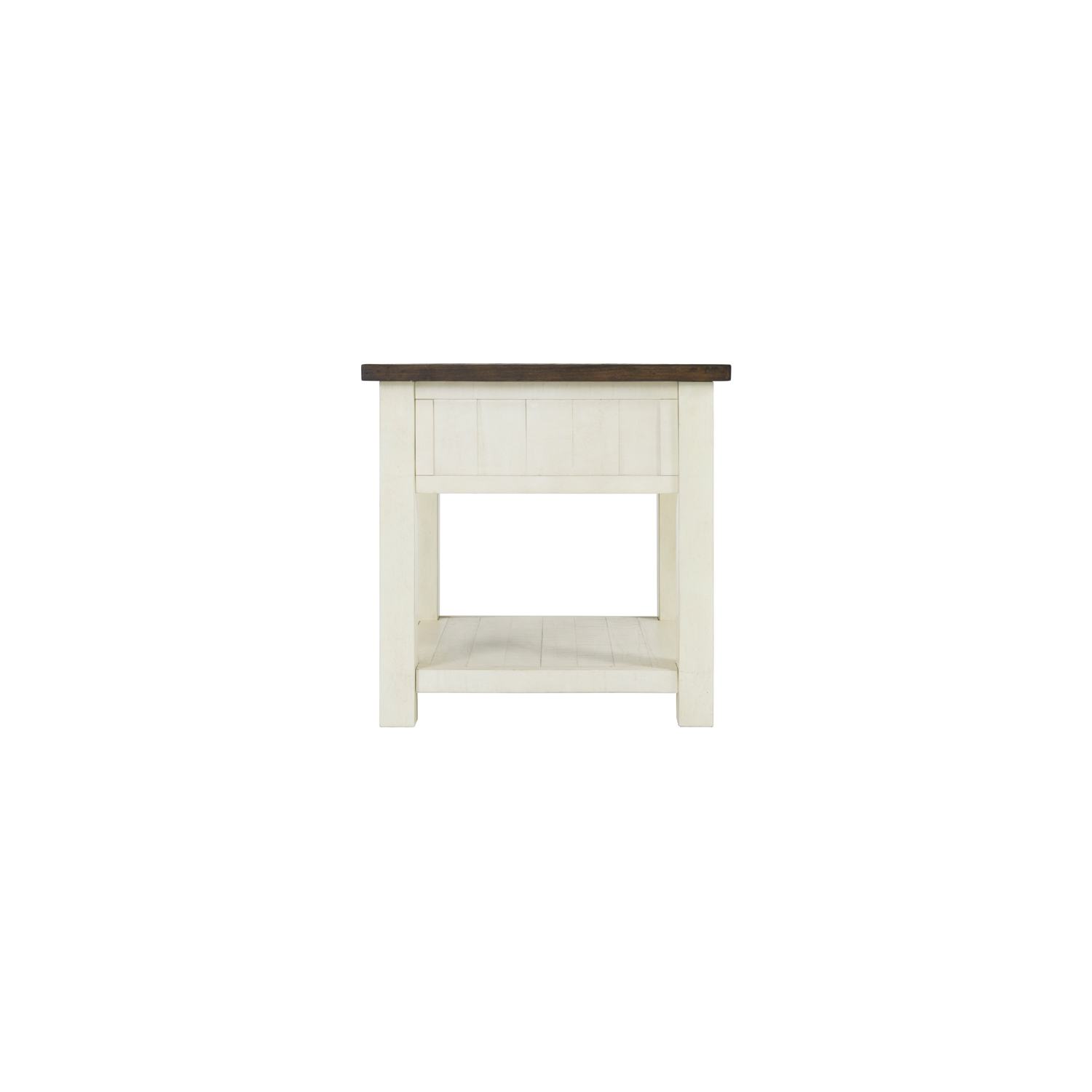 Martin Svensson Home Monterey Wood 1 Drawer End Table Cream White and Brown