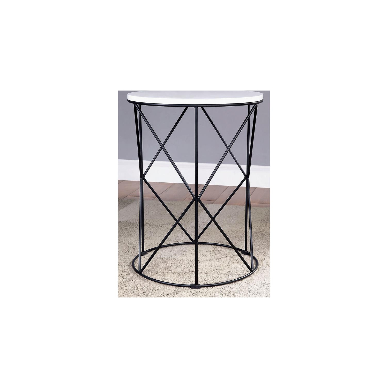 Furniture of America Nikova Contemporary Wood 3-Piece Nesting Tables in White