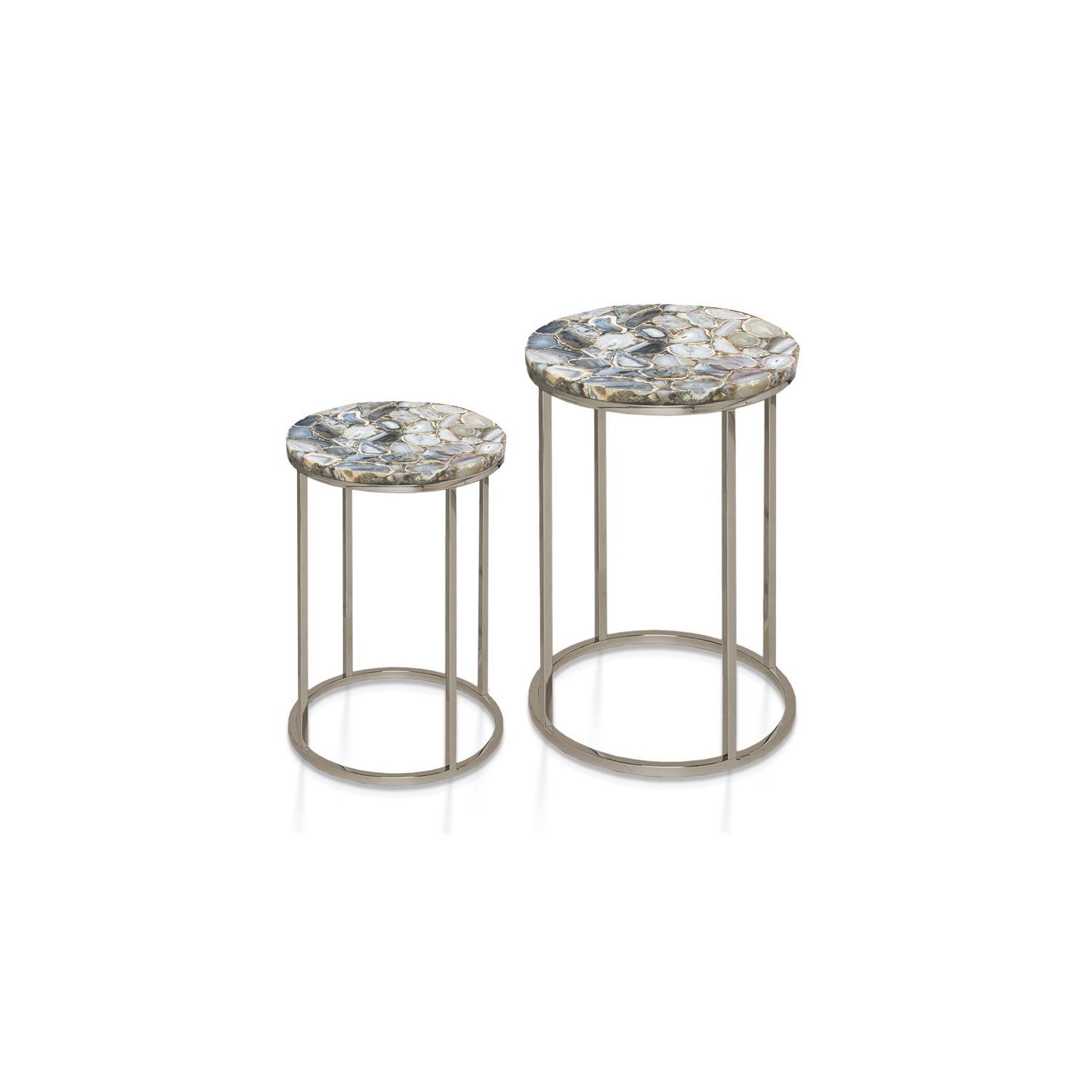 Onyx Nickel Agate Top Nesting Table