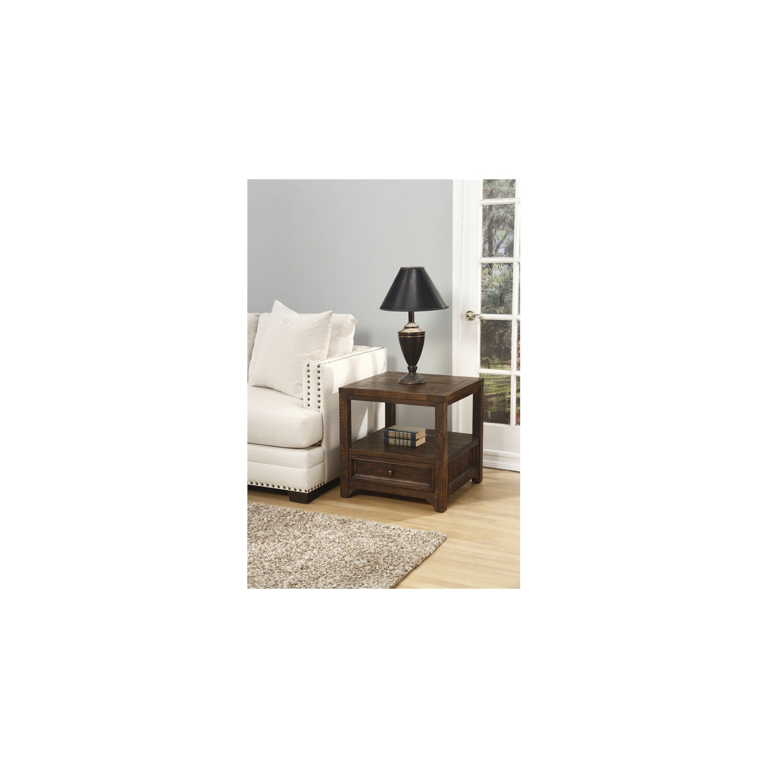 Martin Svensson Home Lisbon Solid Wood One Drawer End Table