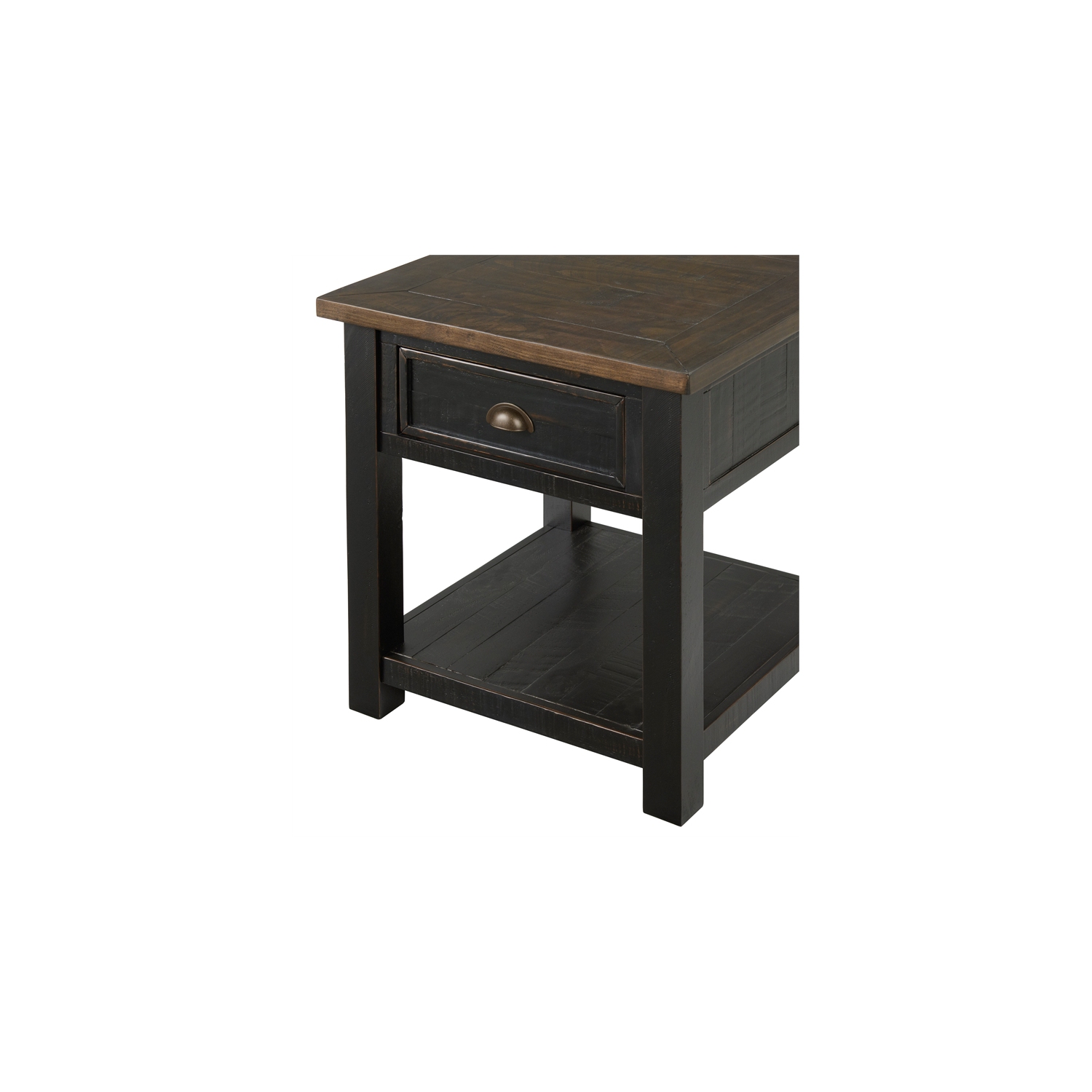 Martin Svensson Home Monterey Solid Wood 1 Drawer End Table Black and Brown