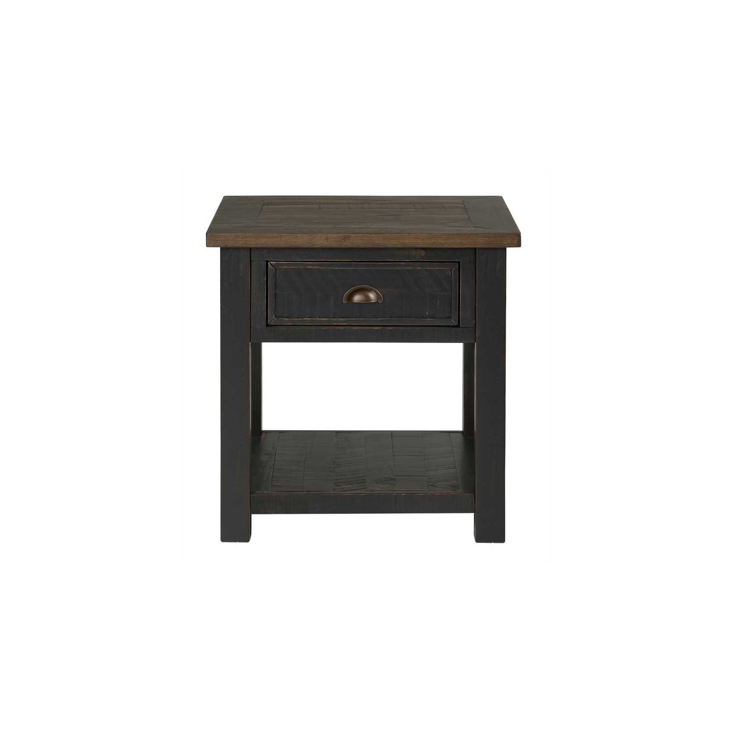 Martin Svensson Home Monterey Solid Wood 1 Drawer End Table Black and Brown