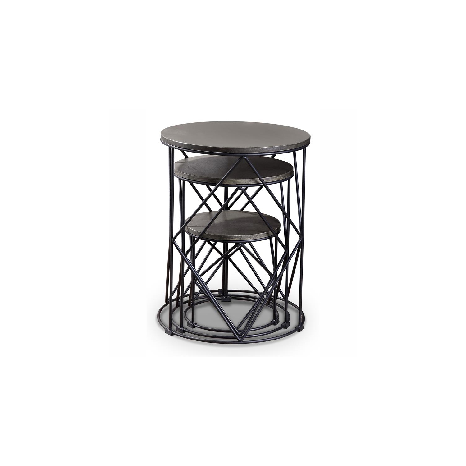 Furniture of America Nikova Contemporary Wood 3-Piece Nesting Tables in Black