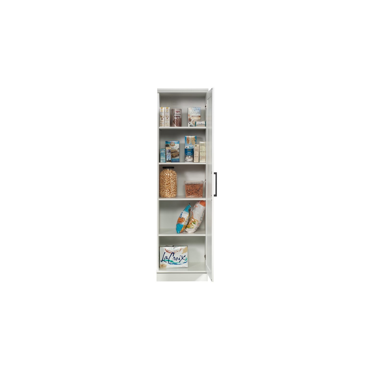 Sauder HomePlus Single Door Wooden Pantry in Glacier White