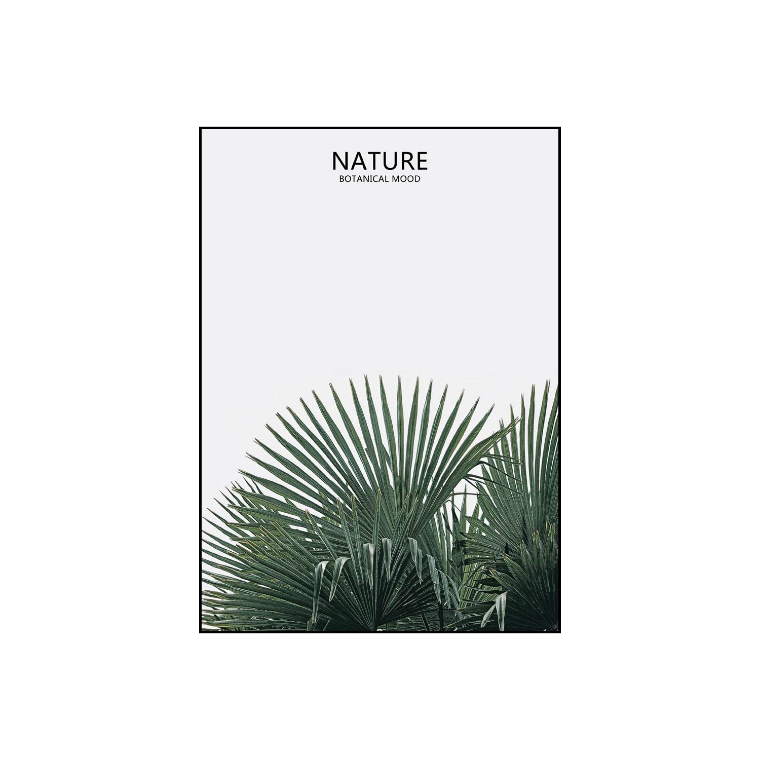 Art mural moderne en toile 4 panneaux à motif botanique vert plante, style encadré, pour la maison, le bureau, l’hôtel et le bar, comprend un crochet