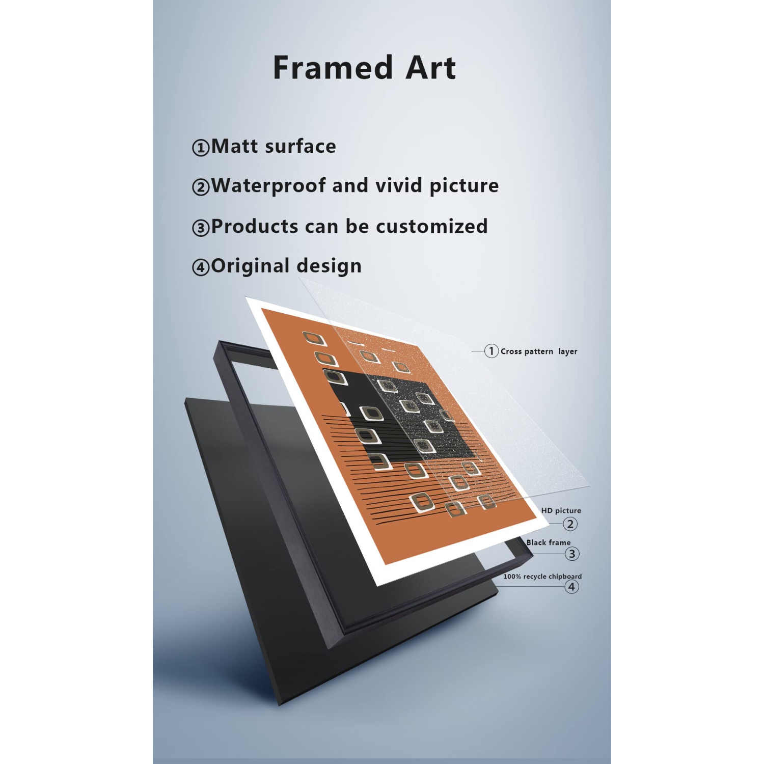 Ladole Rugs Decor Canvas Wall Framed Artwork Decoration Modern Gallery Picture - 30x40 cm Abstract Canvas Print Painting Ready to Hanging