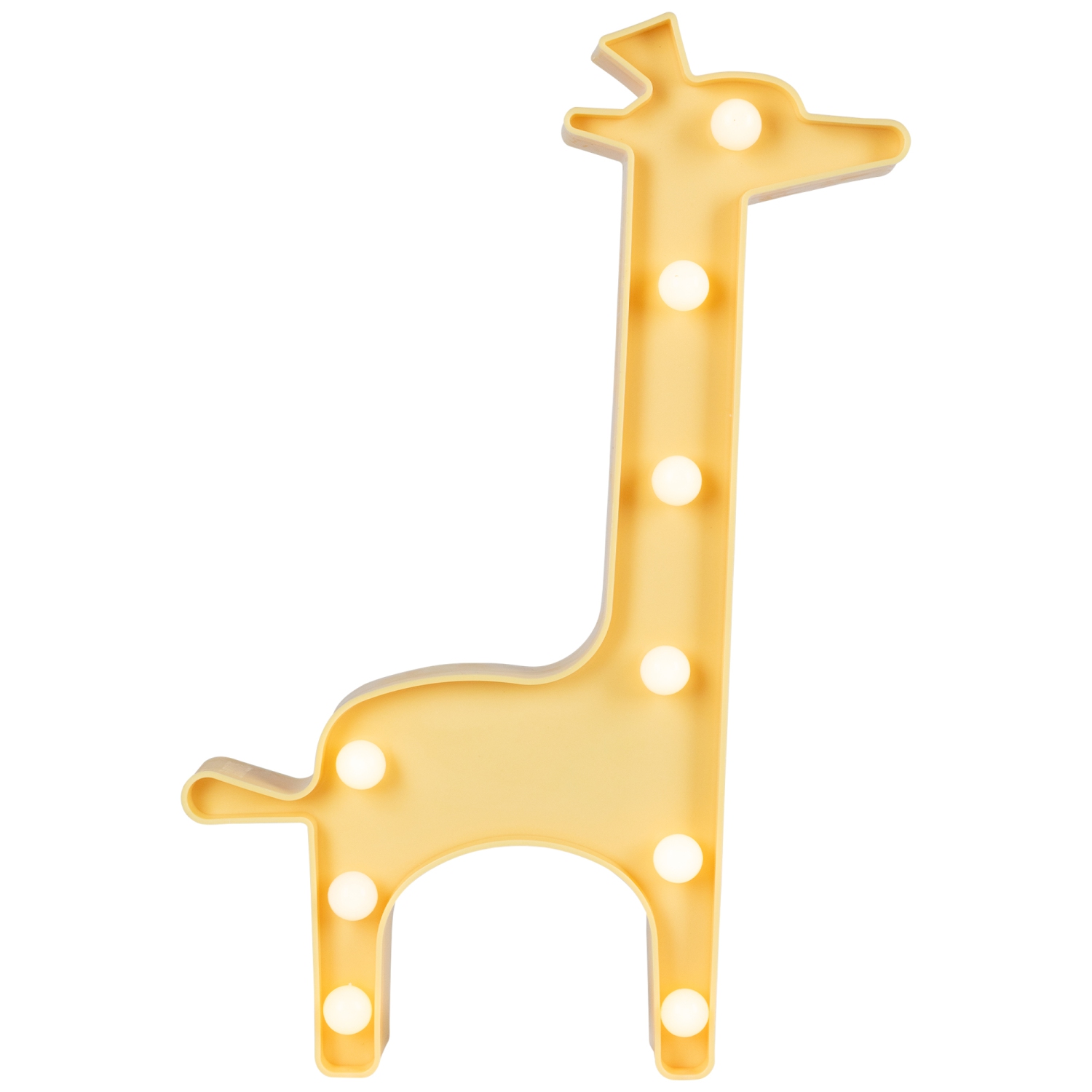 Art mural en forme de girafe illuminée de LED - 11,5&nbsp;po - Jaune