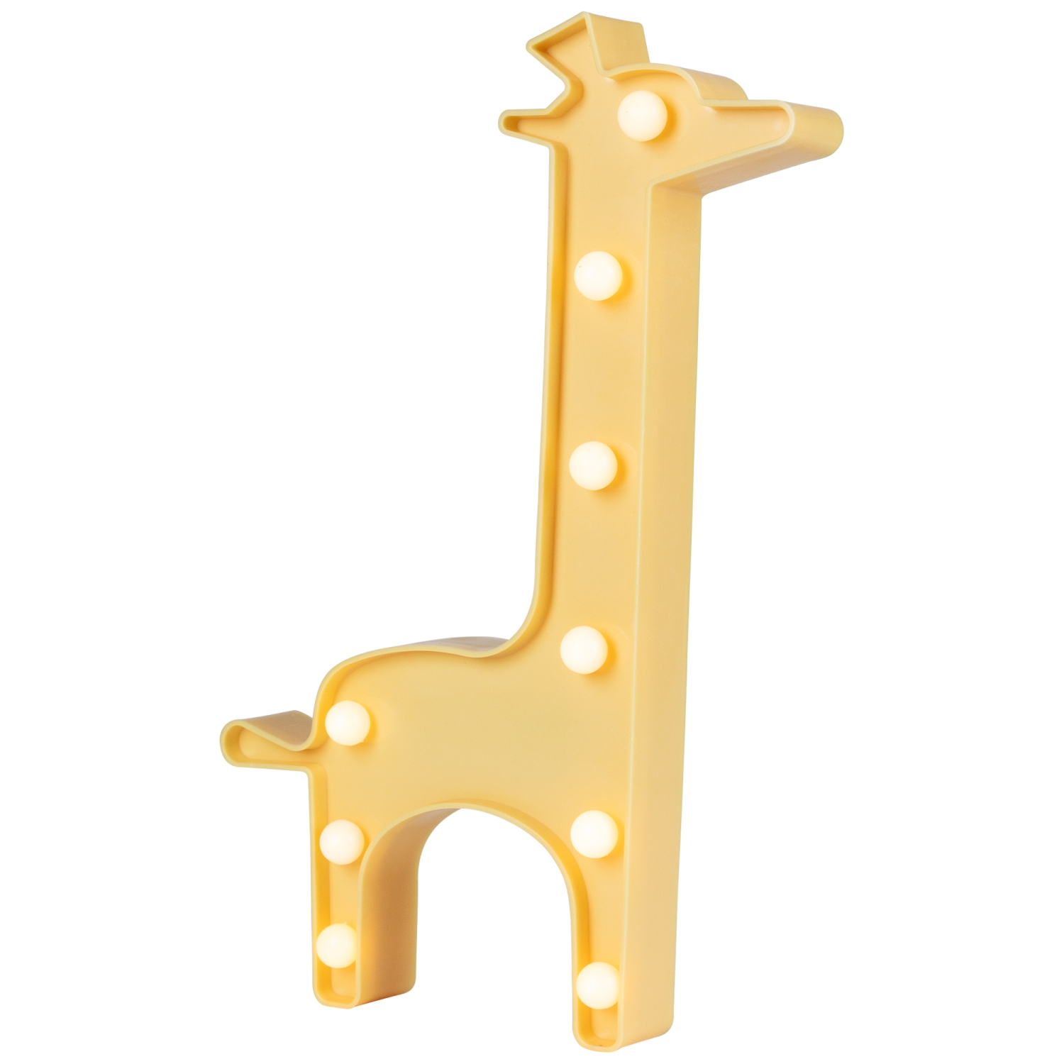 Art mural en forme de girafe illuminée de LED - 11,5&nbsp;po - Jaune