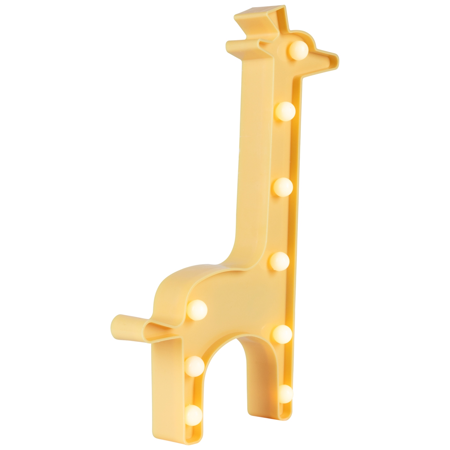 Art mural en forme de girafe illuminée de LED - 11,5&nbsp;po - Jaune