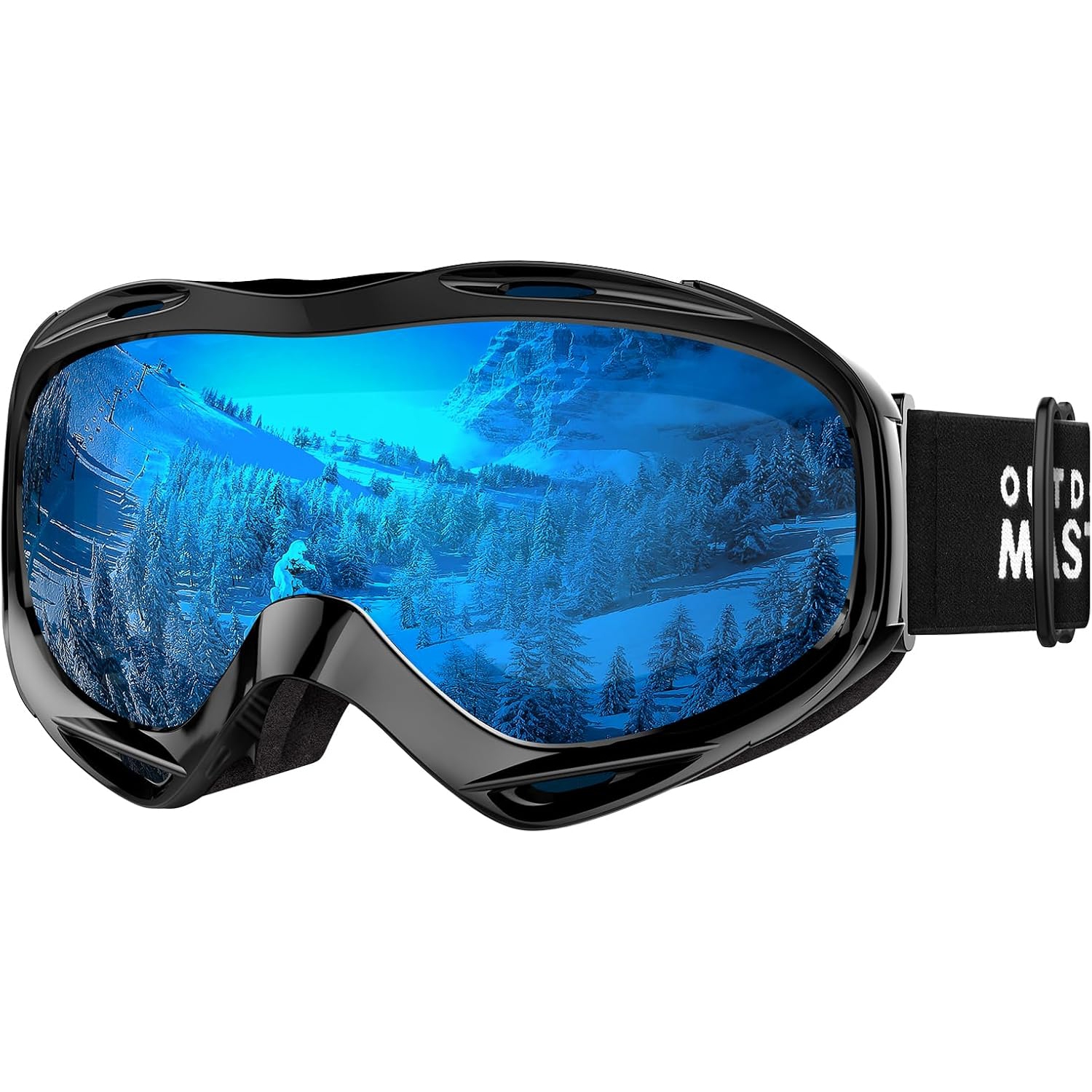 OTG Design Ski & Snowboard Goggles for Men, Women & Youth with 100% UV Protection (Black/Blue)