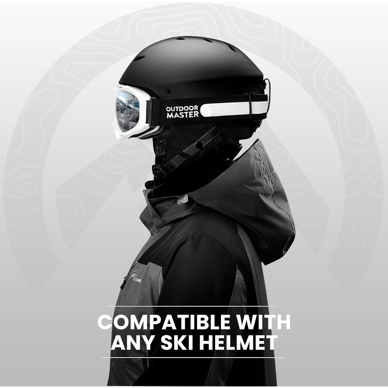 OTG Design Ski & Snowboard Goggles for Men, Women & Youth with 100% UV Protection (White/Silver)