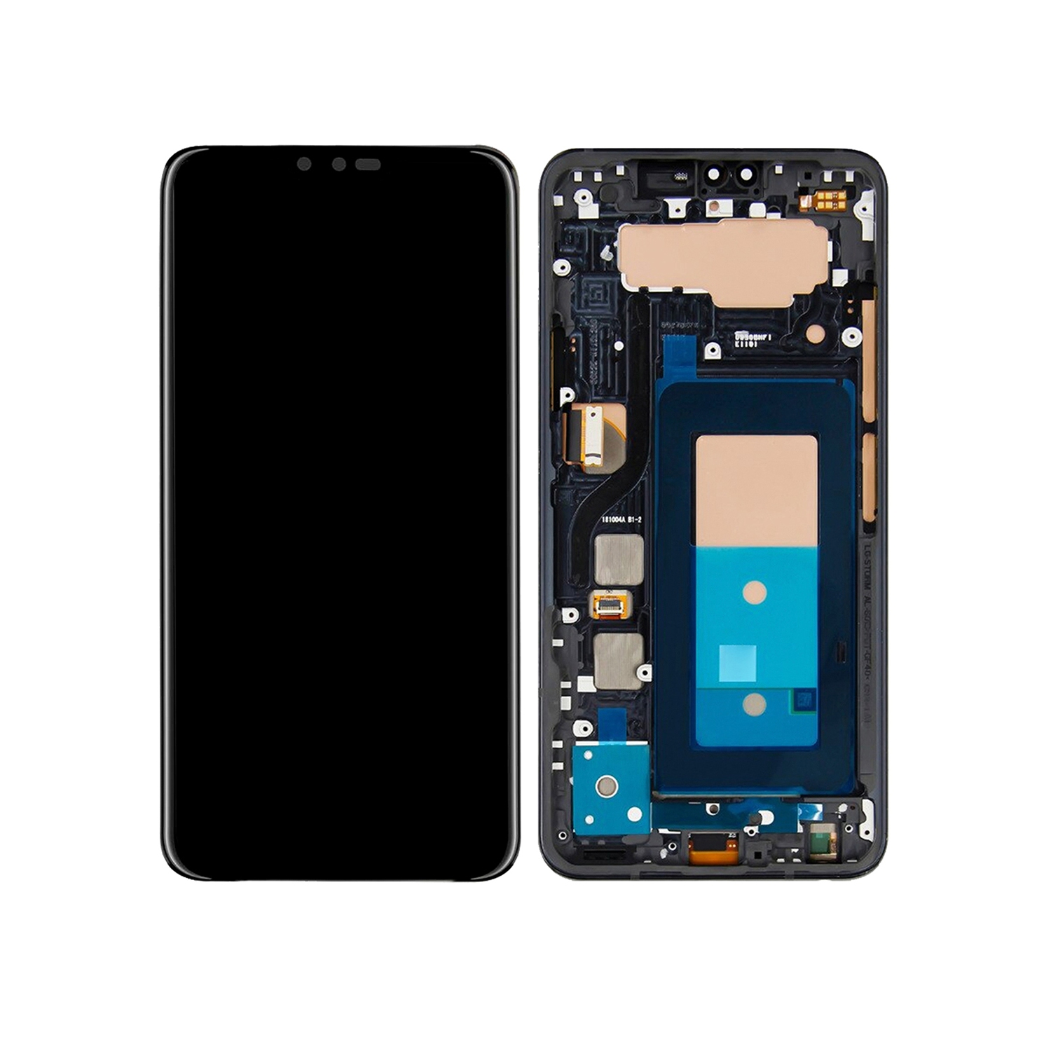 Refurbished (Excellent) - Replacement OLED Display Touch Screen Digitizer Assembly With Frame For LG V40 ThinQ - Black