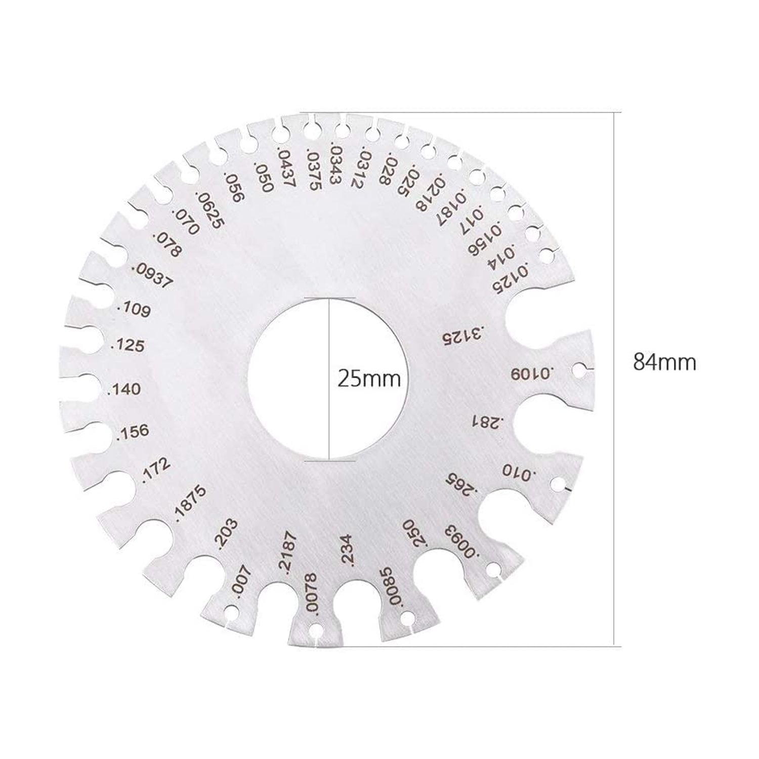 ISTAR 0-36 Round Wire Ruler Easy Reading Non-Ferrous Wire Thickness Gauge Meter Tester Ruler Diameter Measuring Tool