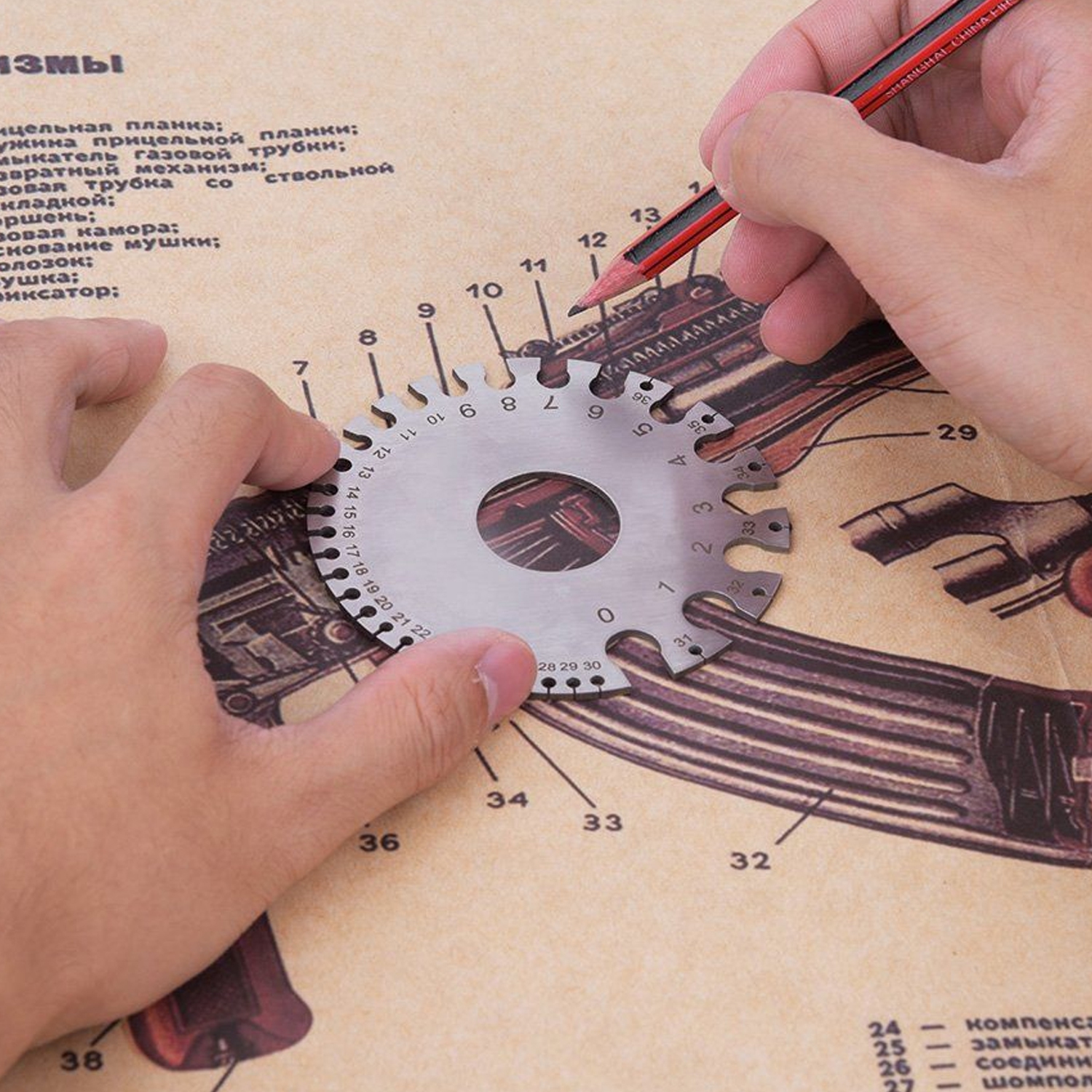 ISTAR 0-36 Round Wire Ruler Easy Reading Non-Ferrous Wire Thickness Gauge Meter Tester Ruler Diameter Measuring Tool