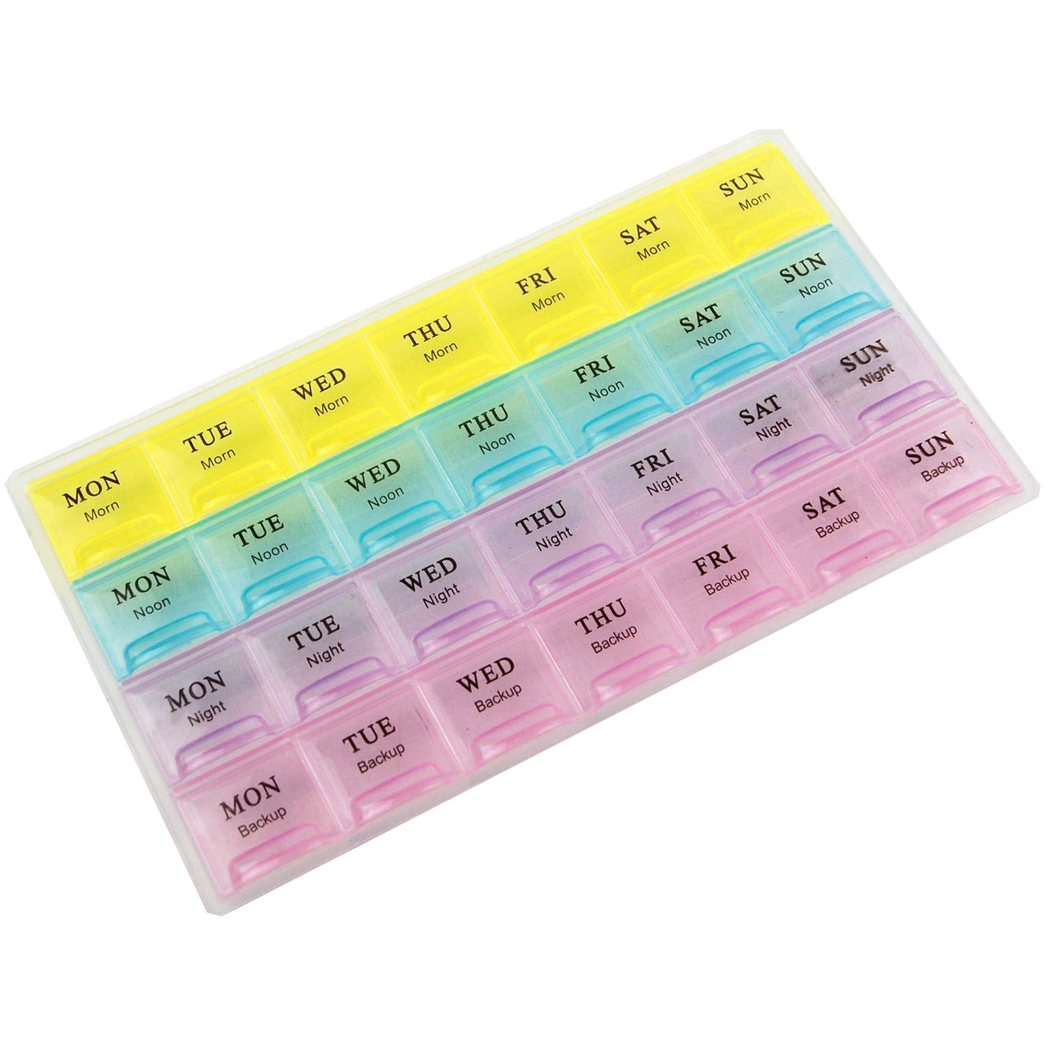 ISTAR 28 Slot 7 Days Weekly 4 Times a Day Morning Afternoon Evening Night Pill Medicine Box Weekly Portable Large-capacity Sub-packing Storage Box