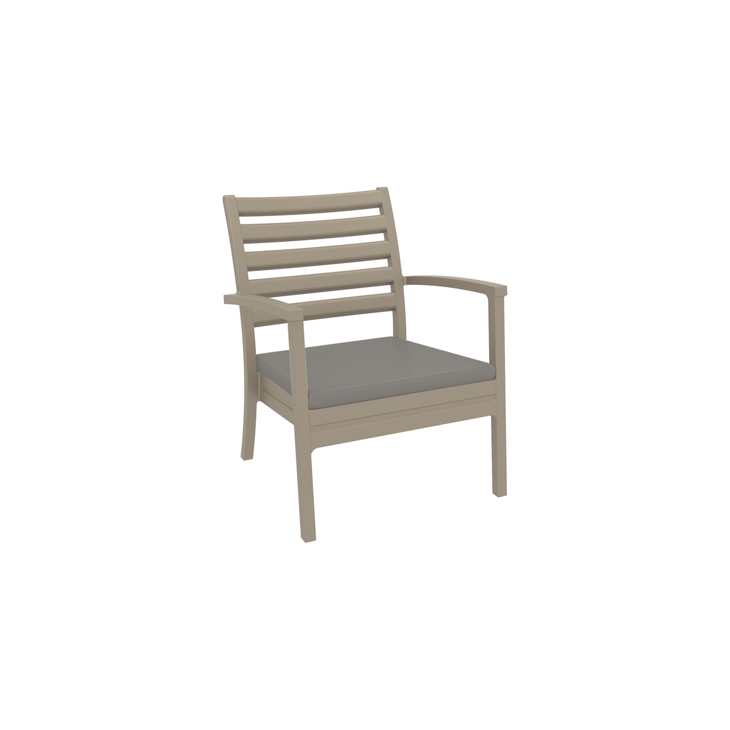 Ensemble de patio 7 pièces ARTEMIS XL Club avec coussins taupe en tissu acrylique