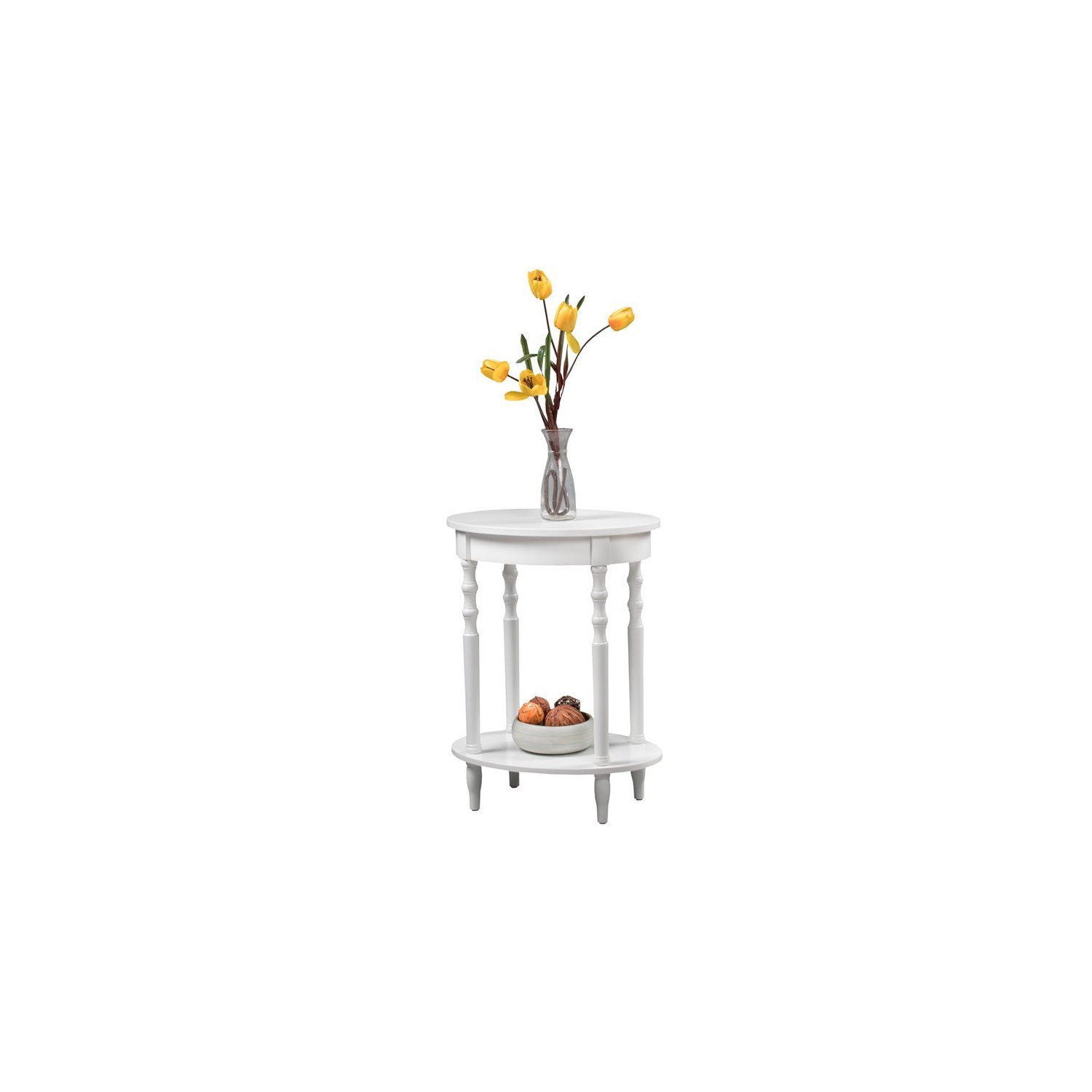 Table de bout ovale Pemberly Row, fini bois blanc
