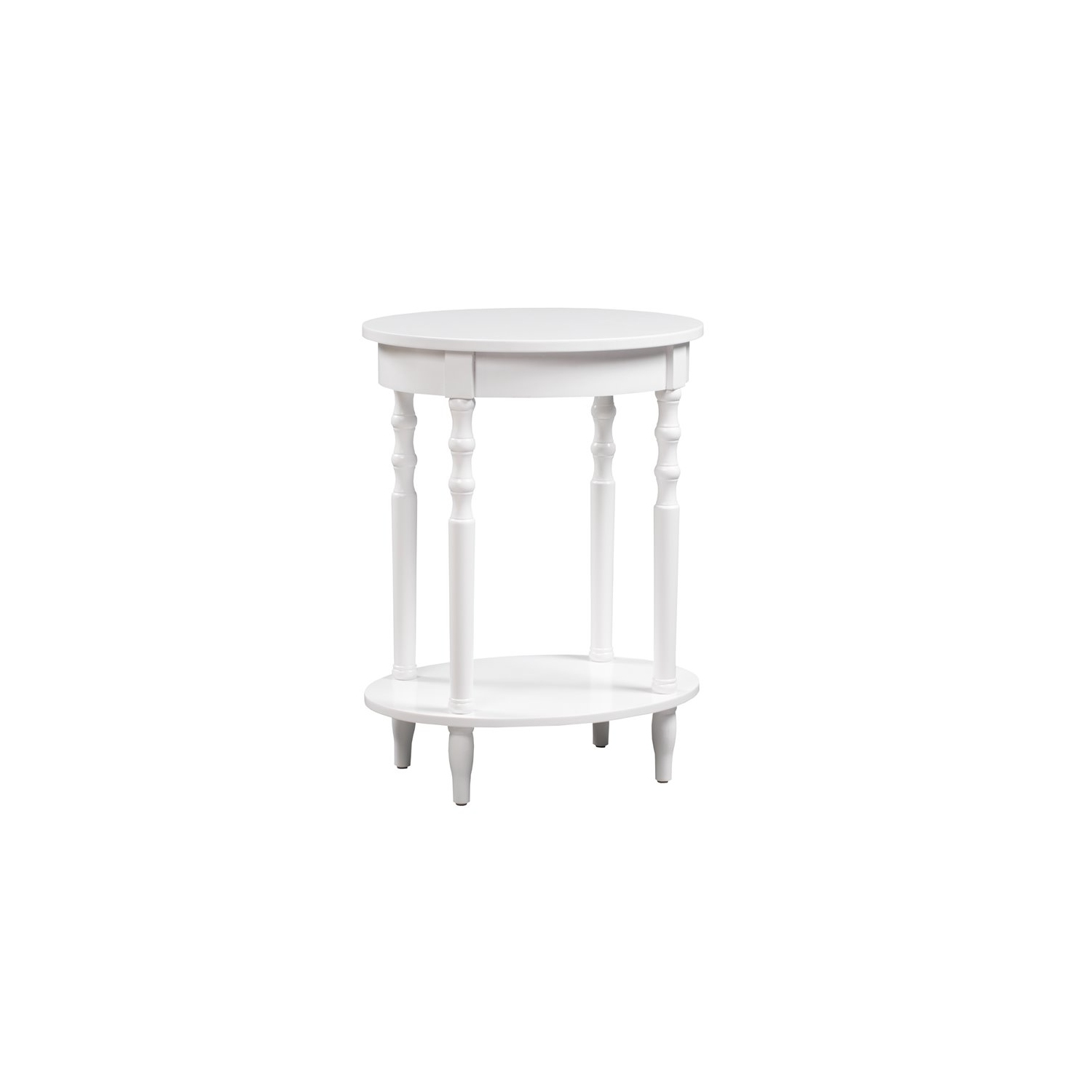 Table de bout ovale Pemberly Row, fini bois blanc