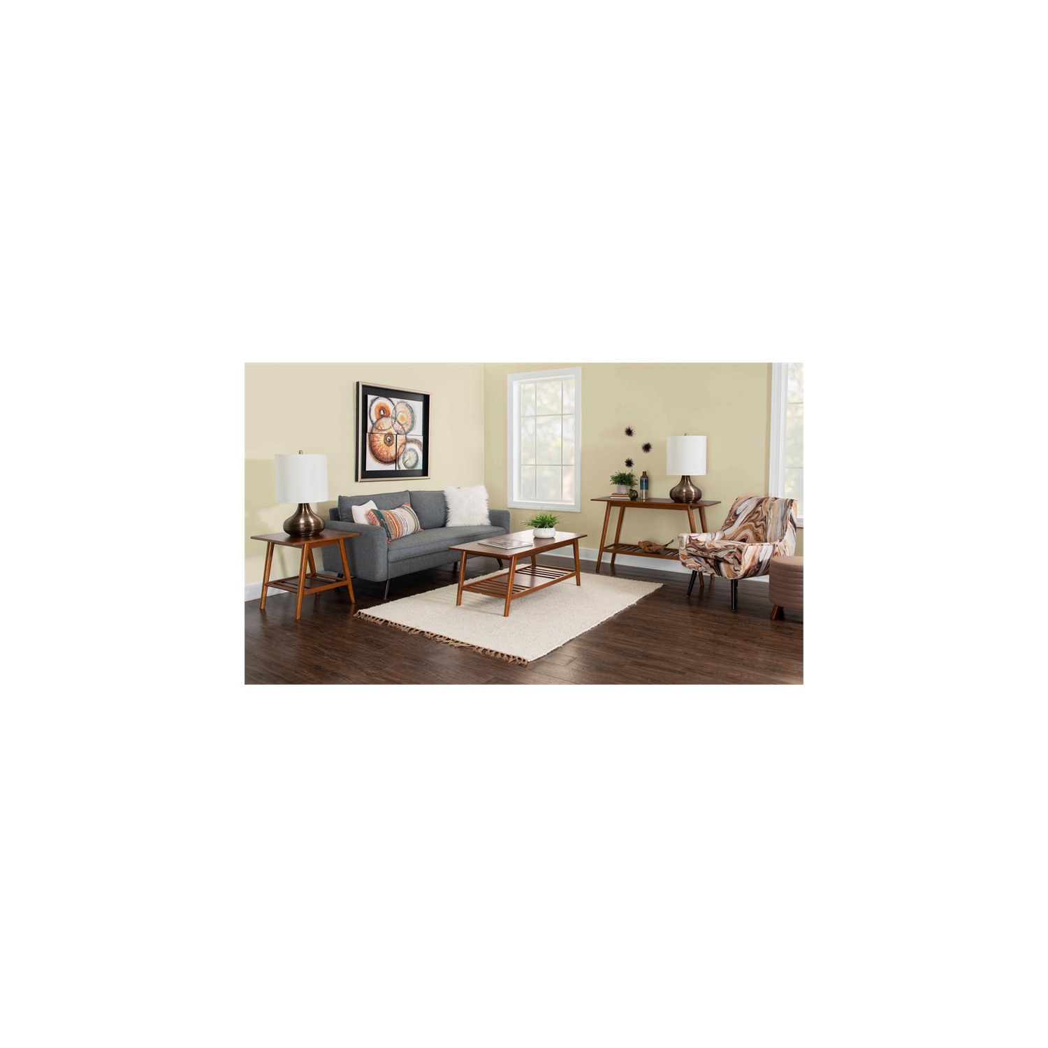 Linon Samantha Wood Console Table in Brown