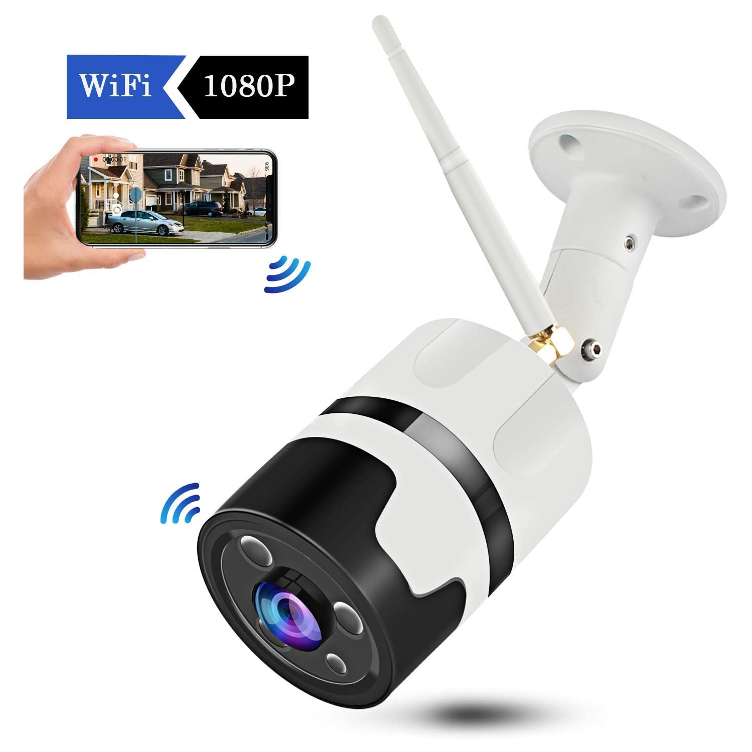 Caméra de surveillance extérieure sans fil de CHORTAU avec connexion multicaméra et étanchéité IP66