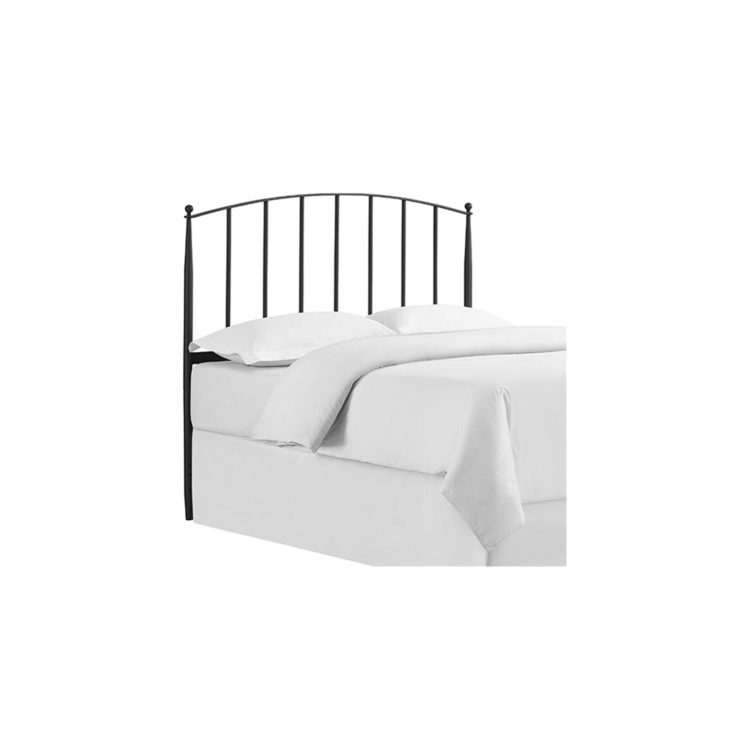 Atlin Designs Modern King Metal Spindle Headboard in Charcoal Black